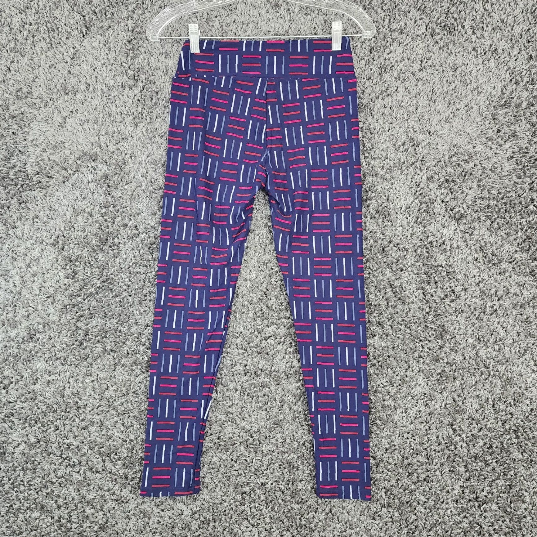 Vintage VINTAGE LuLaRoe Womens Purple Patterned Soft Leggings One Size Size 42" / US 20 - 7 Thumbnail