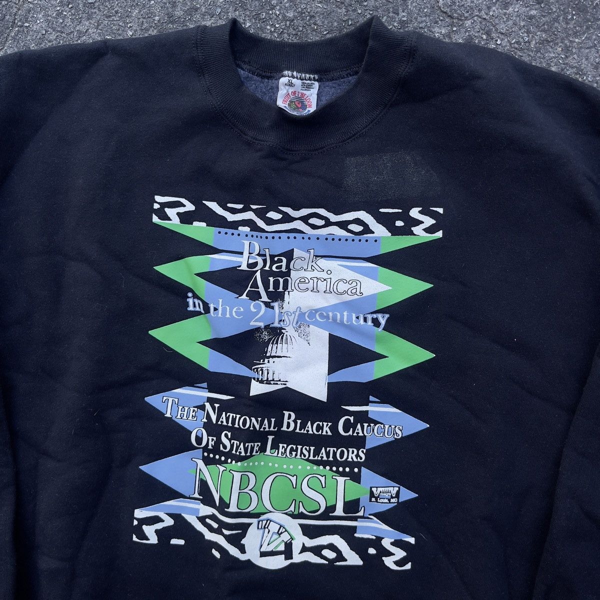 Fruit Of The Loom × Vintage Vtg 90s BLACK CAUCUS OF STATE LEGISLATOR Crewneck Size US XL / EU 56 / 4 - 2 Thumbnail
