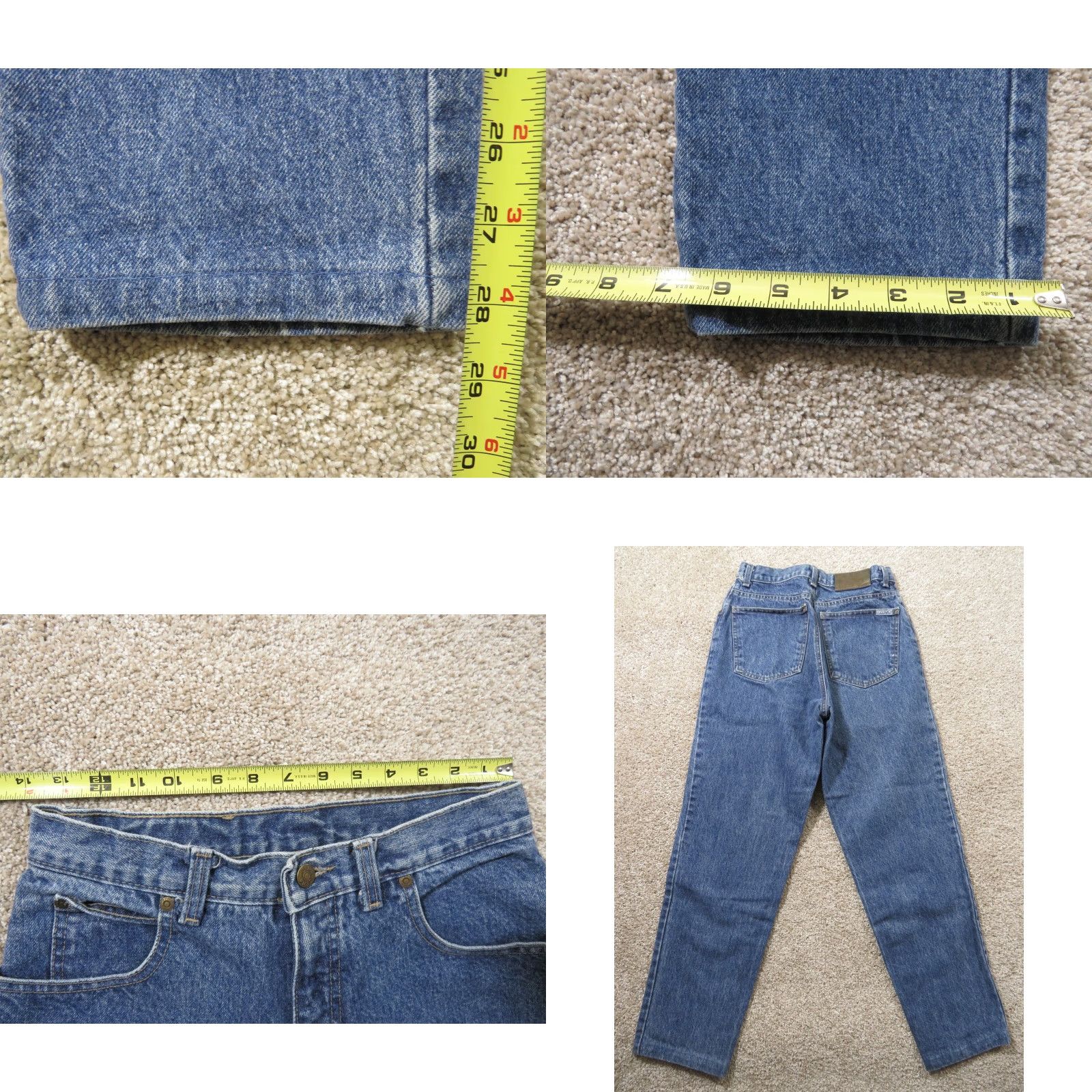 Vintage VINTAGE ZENA Jeans Women 11 28x28 High Waisted Tapered 100% Cotton Blue Denim 28 Inseam Medium Wash 80s Retro Womens Jeans Size 32" / US 10 / IT 46 - 8 Thumbnail