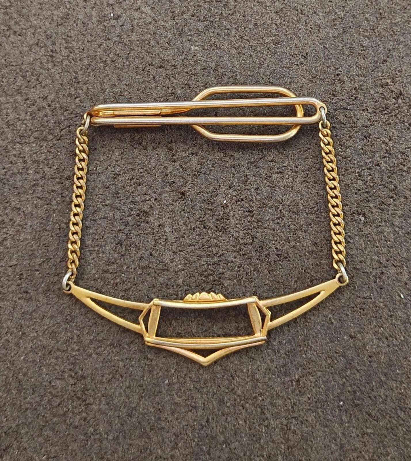 Other 1930s Art Deco Style Gold Tone Tie Bar/Tie Clip Size ONE SIZE - 4 Thumbnail