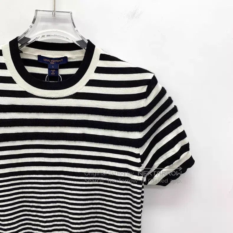 Louis Vuitton Louis Vuitton Black and white striped crewneck wool knit s Size L / US 10 / IT 46 - 3 Thumbnail
