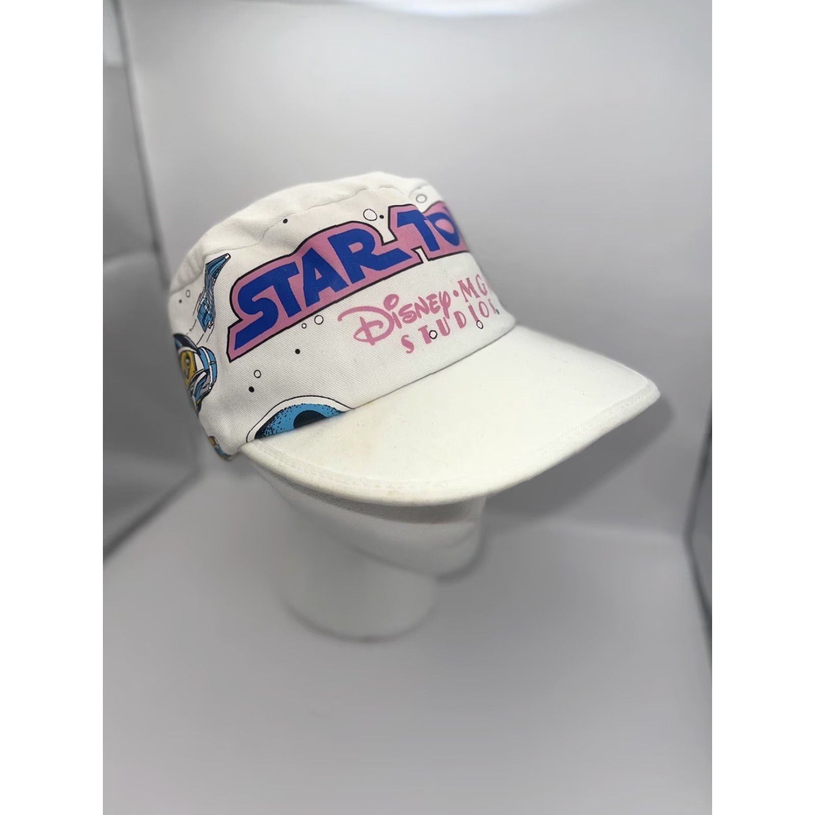 Disney VINTAGE Star Tours Hat Disney Baseball Cap R2-D2 C3PO MGM Studios Disneyland Star Wars White Snapback Men One Size Size ONE SIZE - 5 Thumbnail