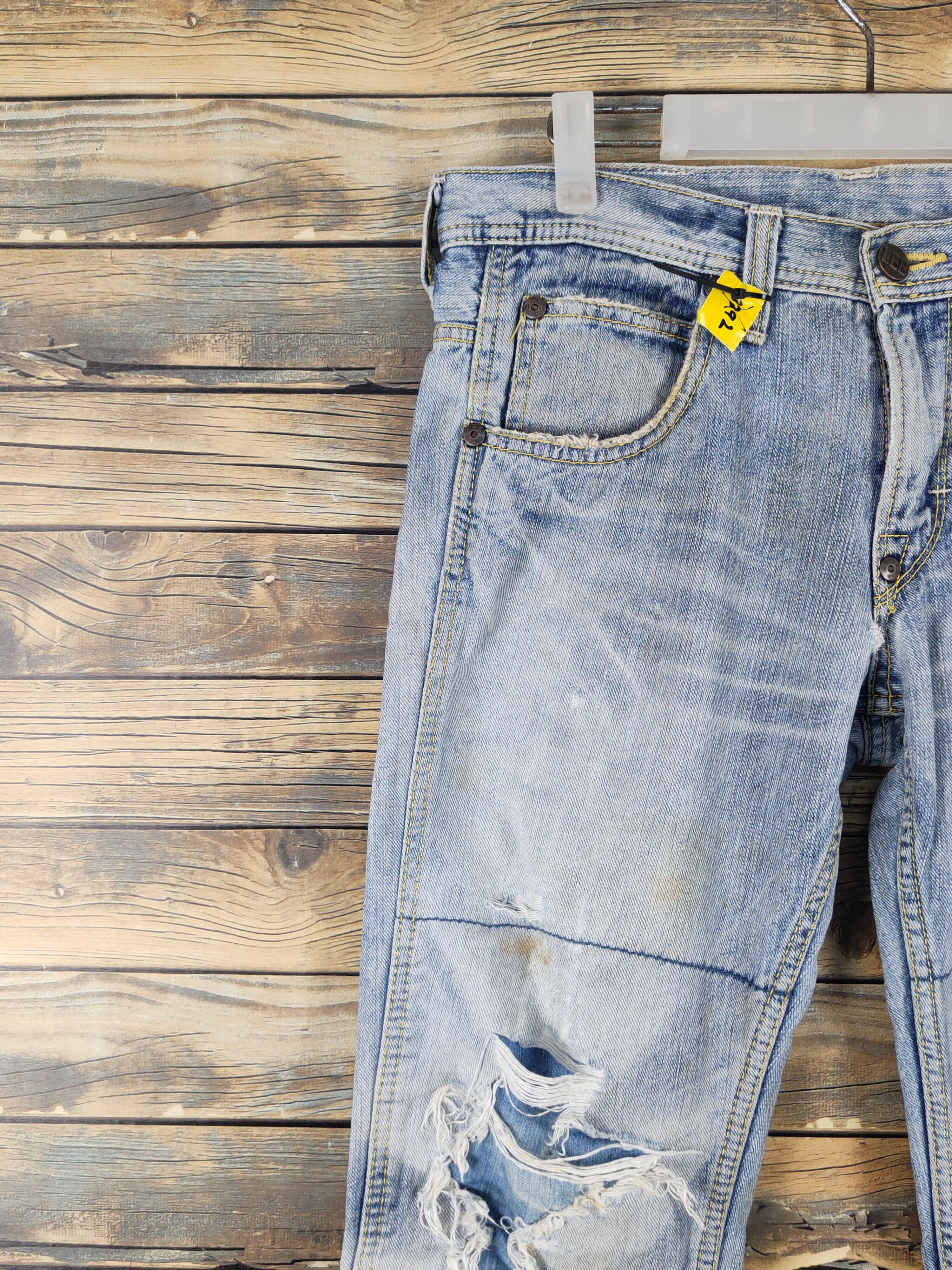 Lee Lee vintage Blue Distressed Ripped denim Jeans #W1706 Size US 32 / EU 48 - 3 Thumbnail