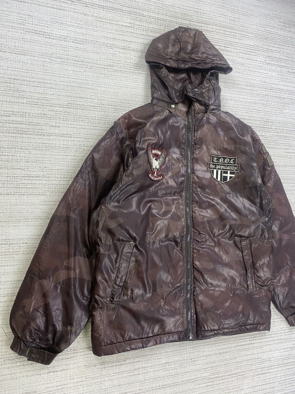Japanese Brand × Vintage Vtg Natural Basic Cycle Puffer Down Fullzip Hoodie Jacket Size US M / EU 48-50 / 2 - 3 Thumbnail