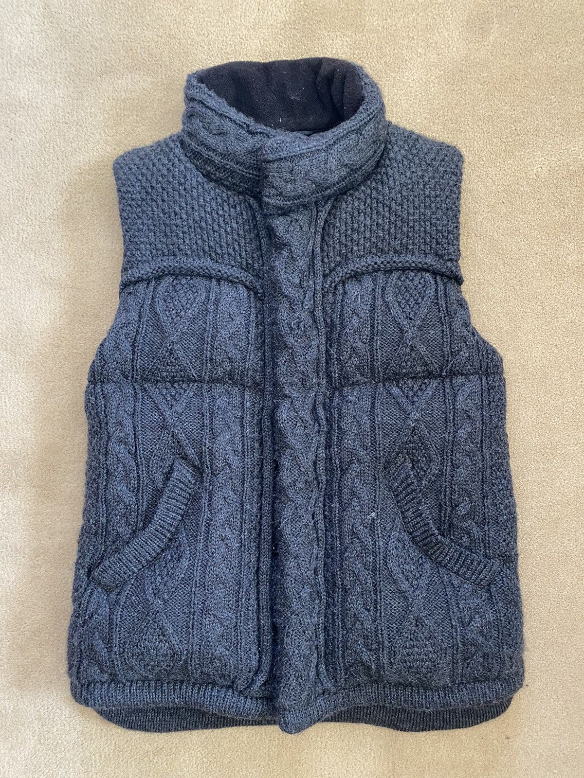 Miharayasuhiro MIHIRA YASUHIRO KNIT DESIGN WOOL DOWN PUFFER VEST