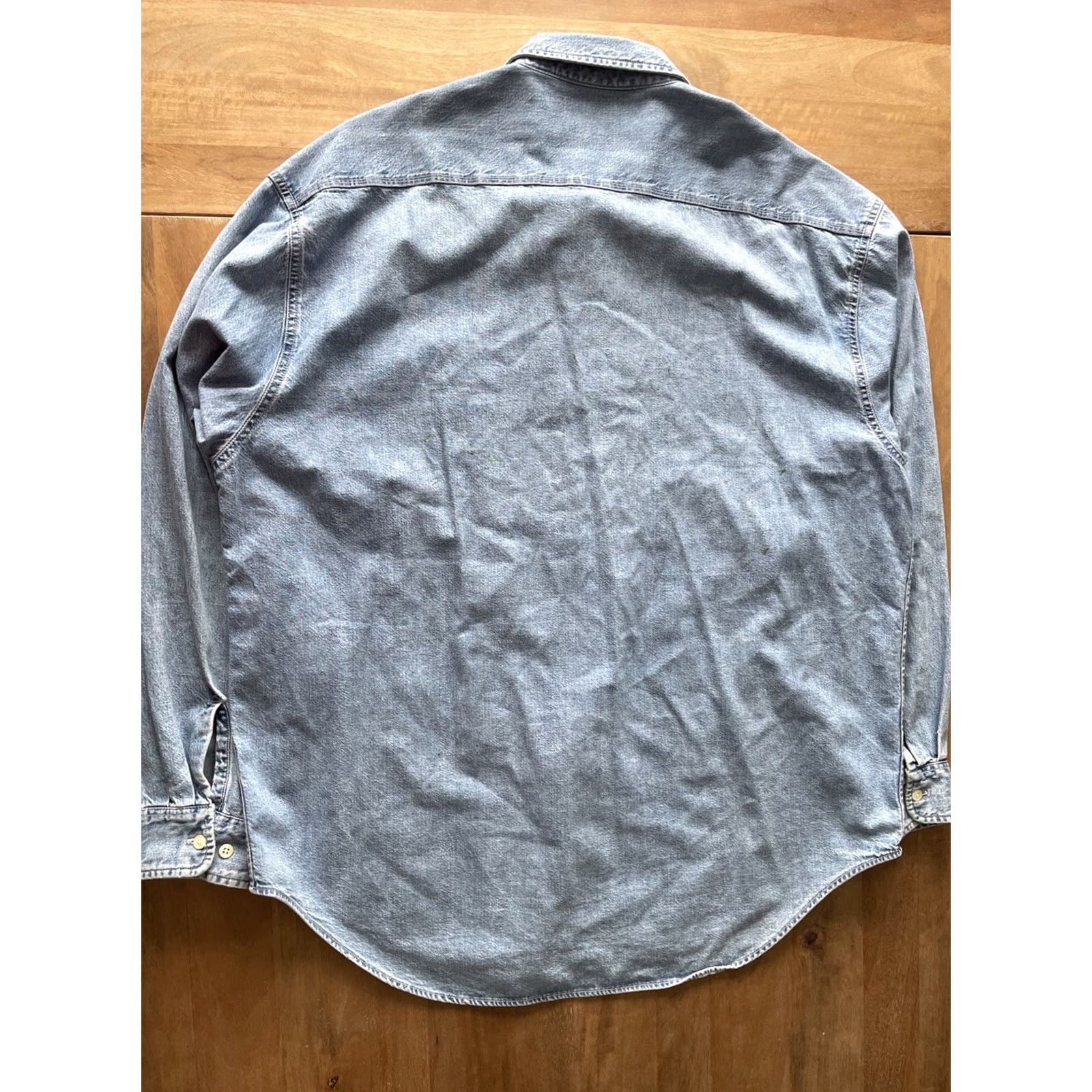 Gap VINTAGE Gap Denim Shirt Mens XL Button-Down Blue Jeans Grunge 90s Y2K Casual Workwear Baggy Relaxed Pocketed Cotton Denim Button-Up shirts Size US XL / EU 56 / 4 - 2 Thumbnail