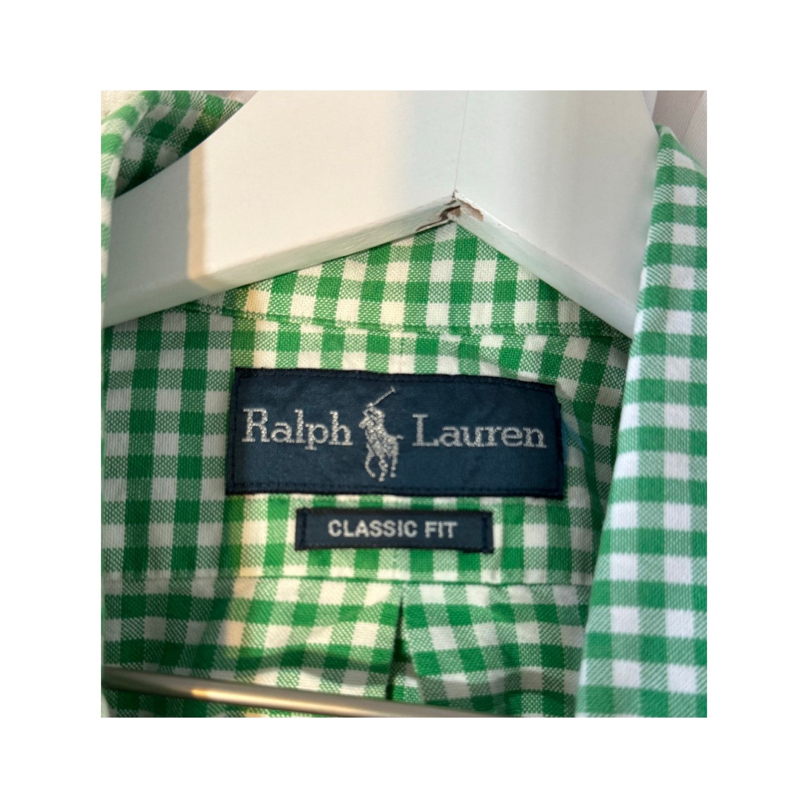 Ralph Lauren Ralph Lauren Men’s XL Green White Gingham Classic Fit Shirt Size US XL / EU 56 / 4 - 6 Thumbnail