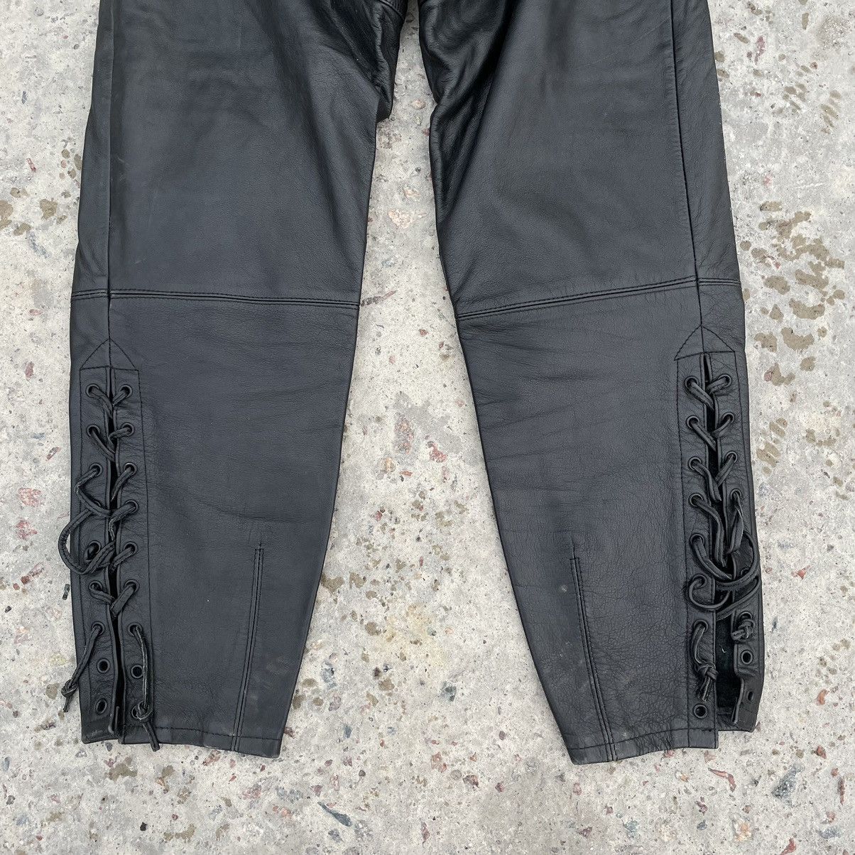 Vintage Vintage Moto Pants 38 Real Leather Y2K 90s USA Style Size 26" / US 2 / IT 38 - 6 Thumbnail