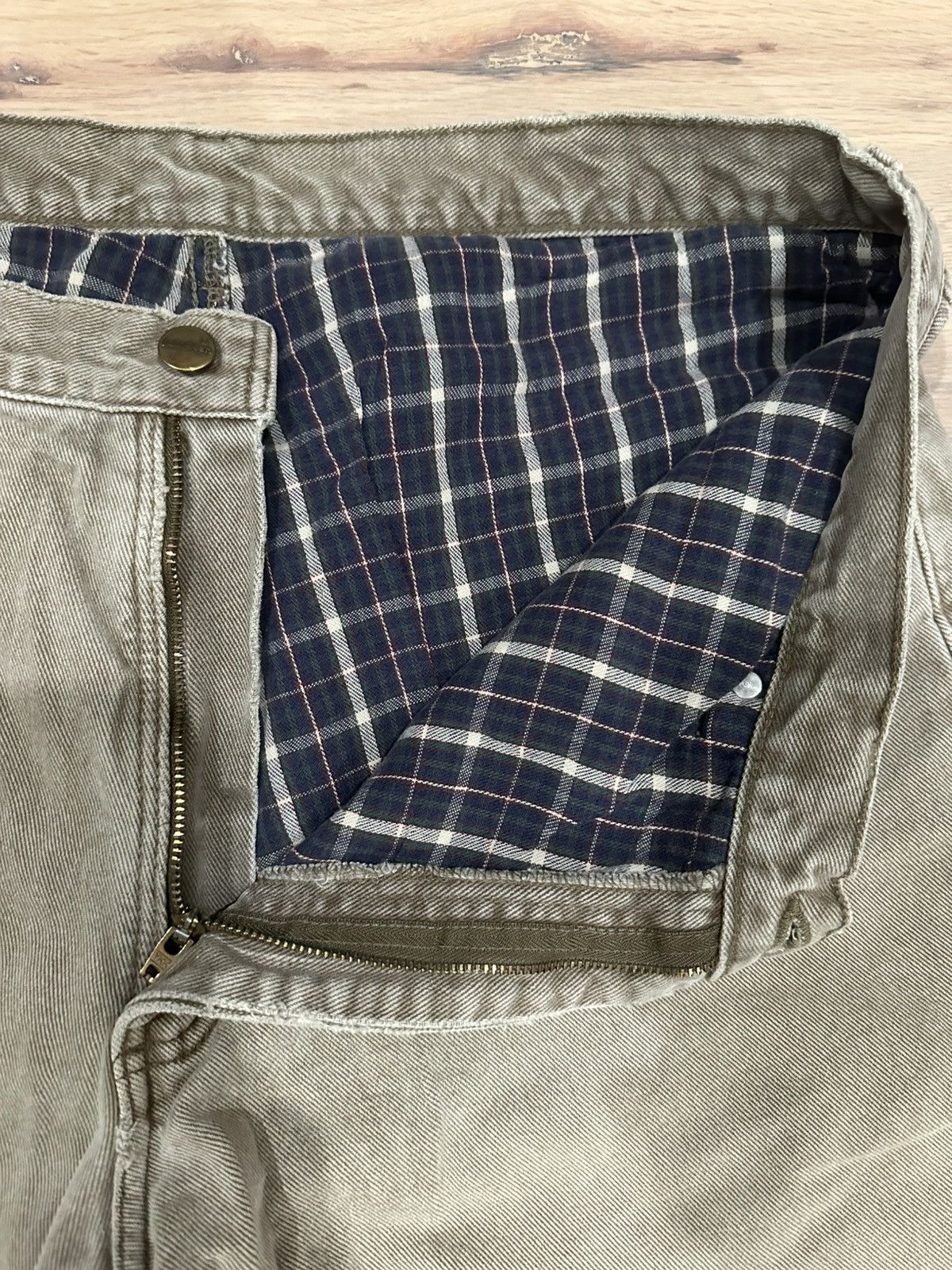 L.L. Bean Vintage LL Bean Flannel Lined Biege/Gray Jeans 35x32 Size US 32 / EU 48 - 8 Thumbnail