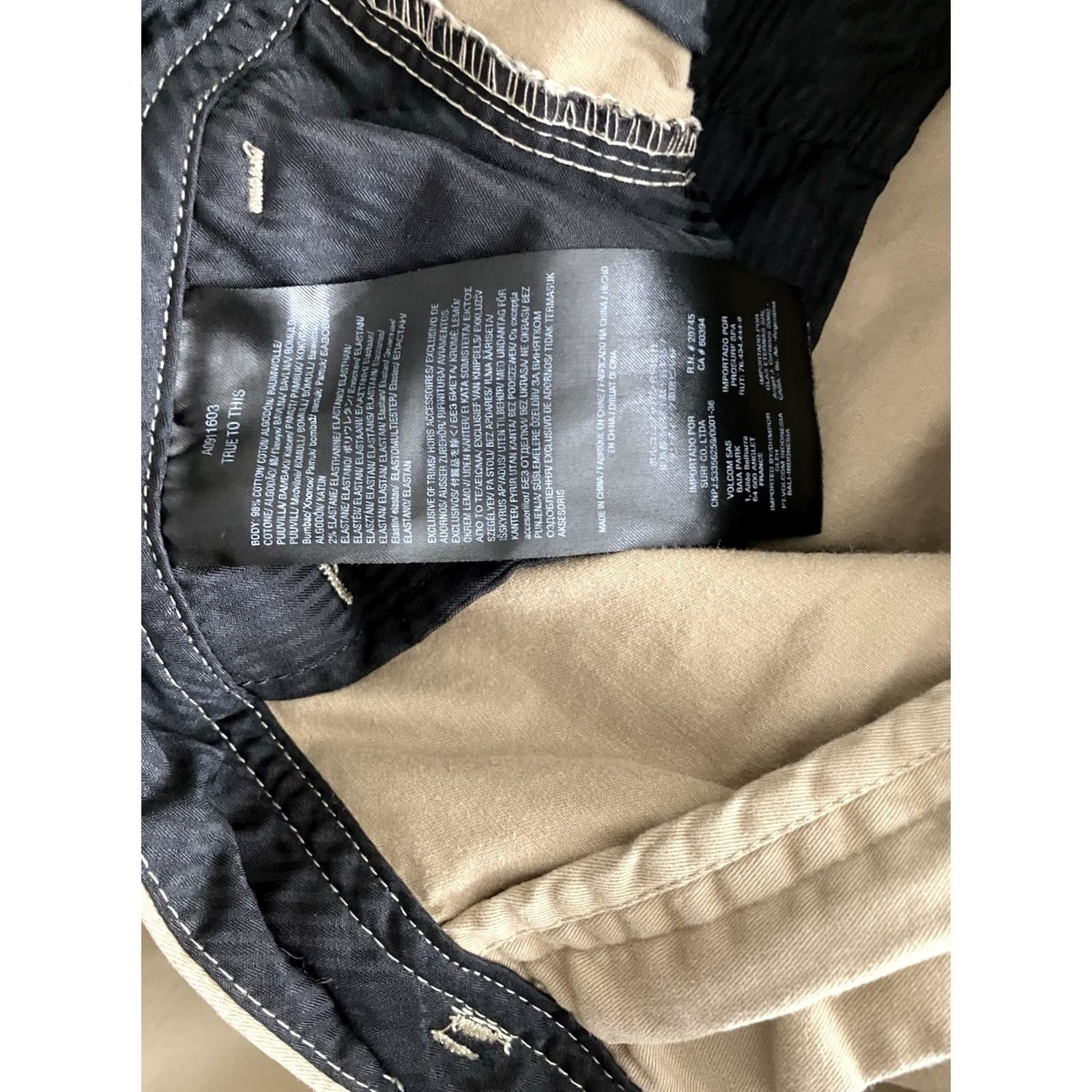 Volcom Volcom True To This Shorts Mens 36 Tan Khaki Front Modern Fit Chinos Tag 34 Size US 36 / EU 52 - 8 Thumbnail
