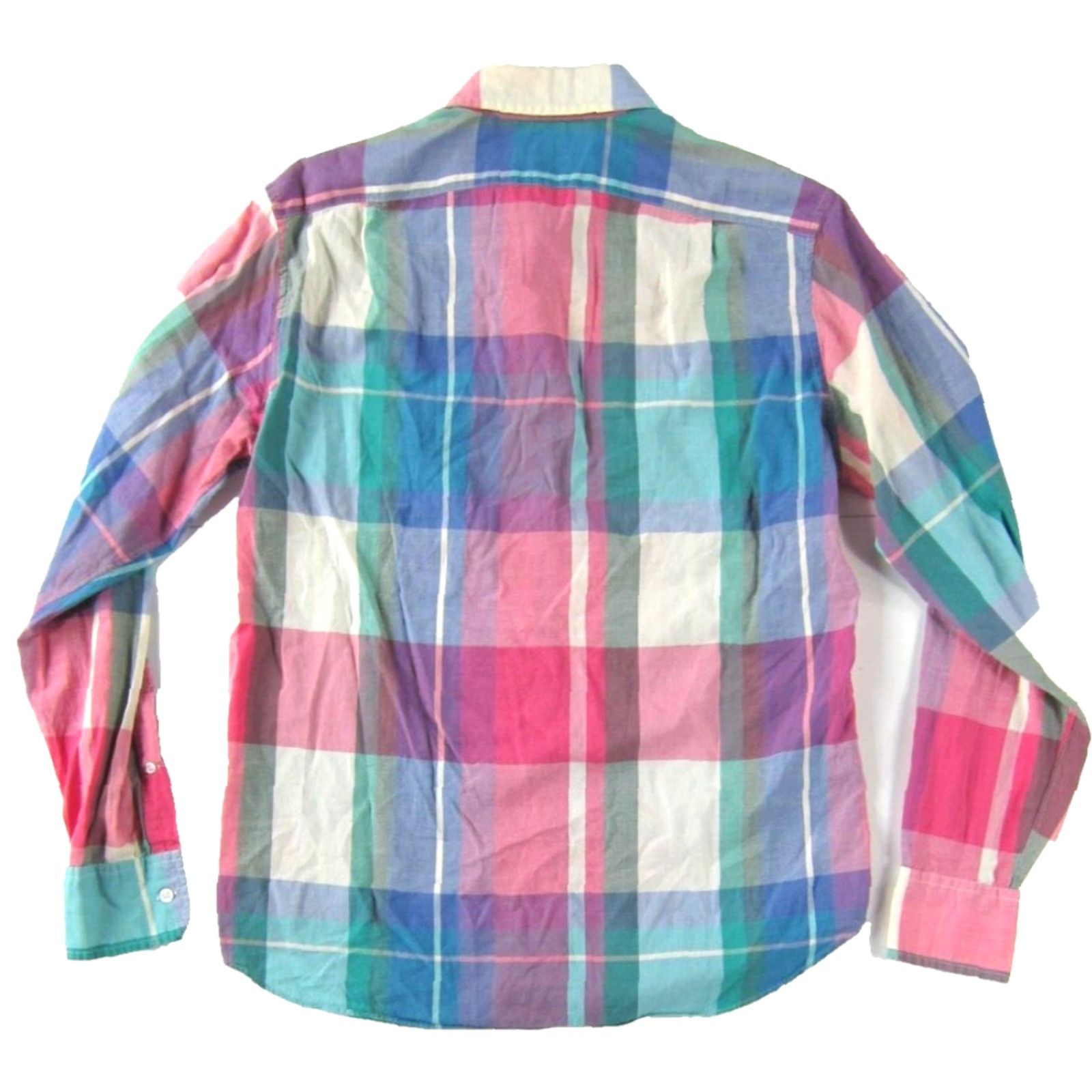 J.Crew J.CREW Pink Blue Plaid Lightweight Cotton Long Sleeve Slim Shirt Men Med Size US L / EU 52-54 / 3 - 2 Thumbnail