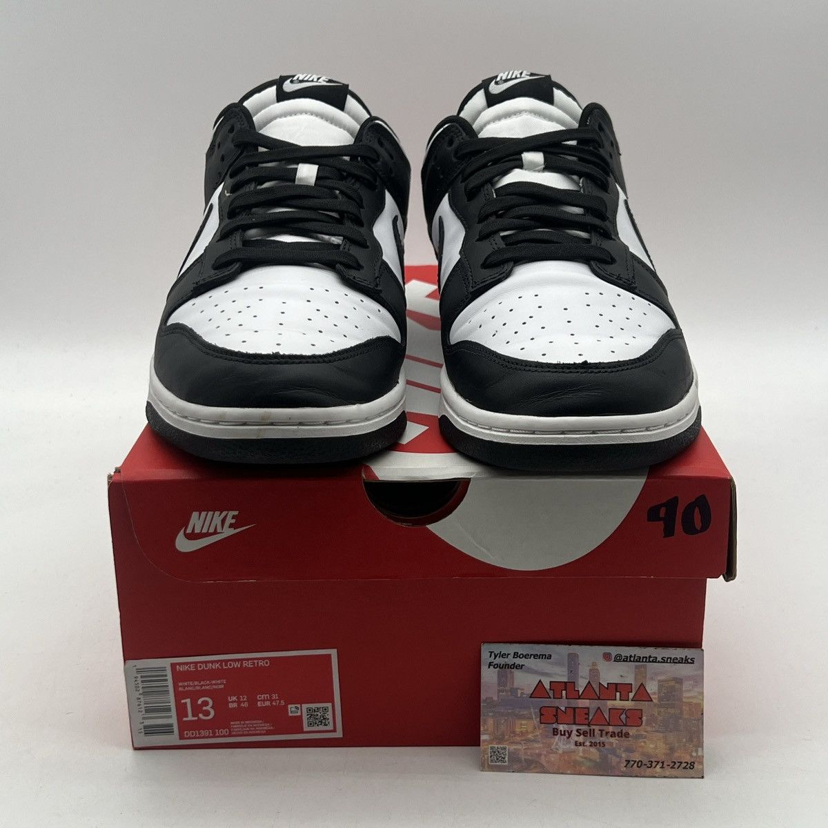 Nike Nike dunk low black white Size US 13 / EU 46 - 2 Thumbnail
