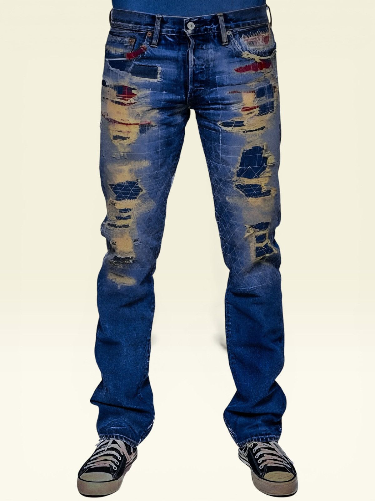 Kapital R.H. by Ron Herman Kapital Boro Inspired Sashiko Jeans Size US 33 - 1 Thumbnail
