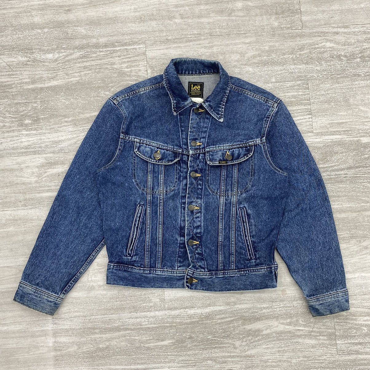image of 80's Lee Rider Trucker Jacket in Blue Denim, Men's (Size Large)