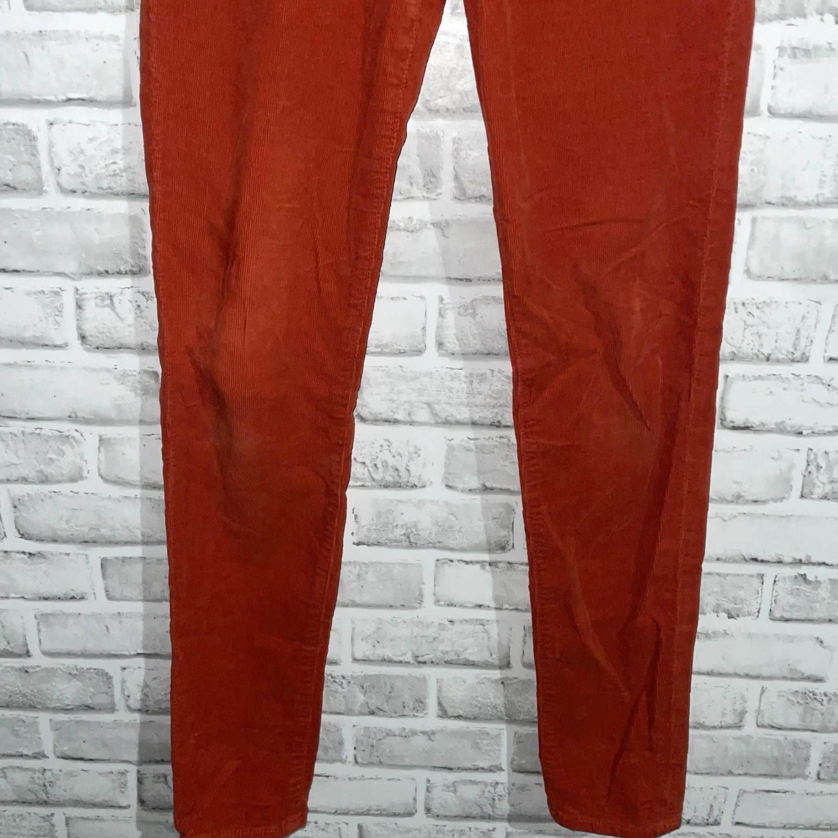 Vintage BIG STAR Pants Womens 27 Orange Corduroy Skinny Mid Rise 1974 Star Chino Size 27" / US 4 / IT 40 - 3 Thumbnail