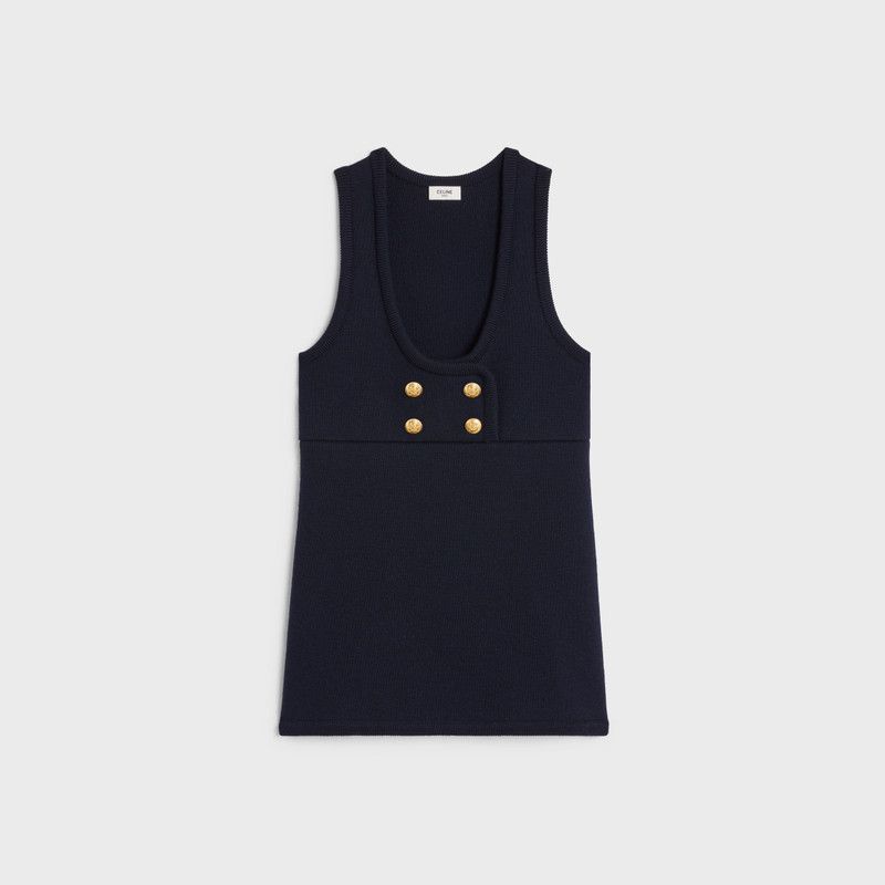 Celine o1bcso1str0126 2ADKG864Z Tunic Mini Dress in Navy Size S / US 4 / IT 40 - 1 Thumbnail