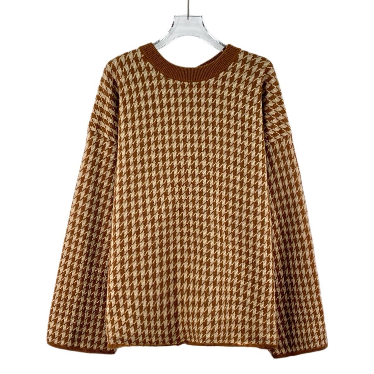 Hermes Hermes Houndstooth Cashmere Long Sleeve Knit Sweater K26WX Size XS / US 0-2 / IT 36-38 - 1 Thumbnail