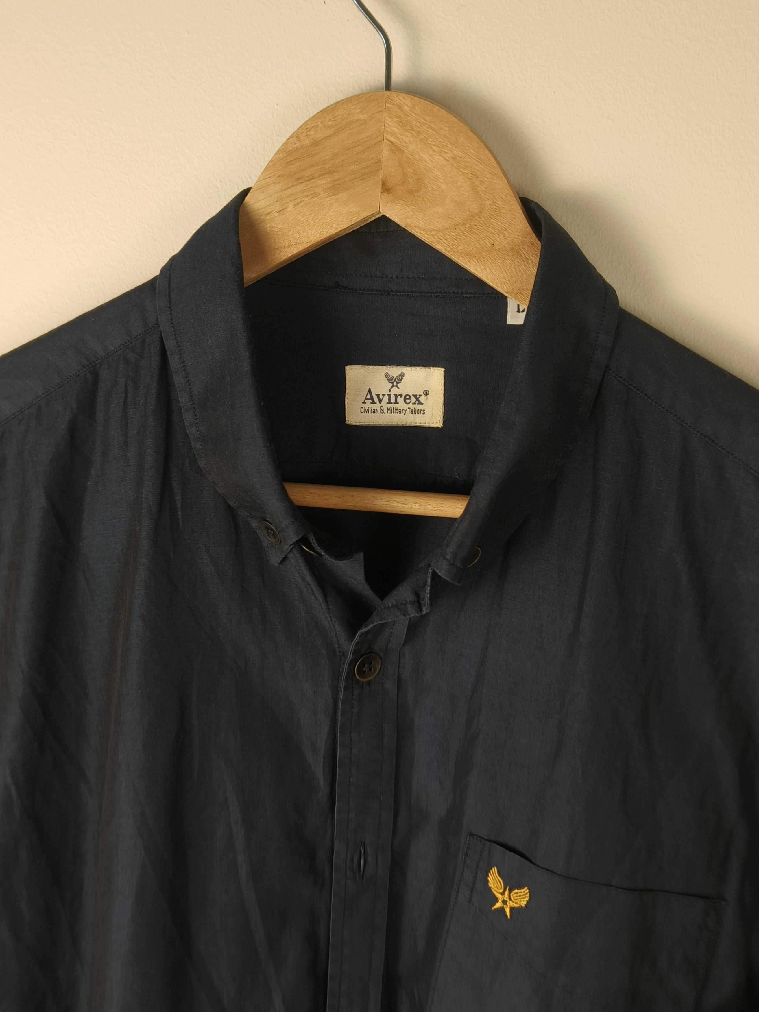 Avirex Avirex Navy Cotton Button-Down Embroidery Logo Shirt Size US L / EU 52-54 / 3 - 2 Thumbnail