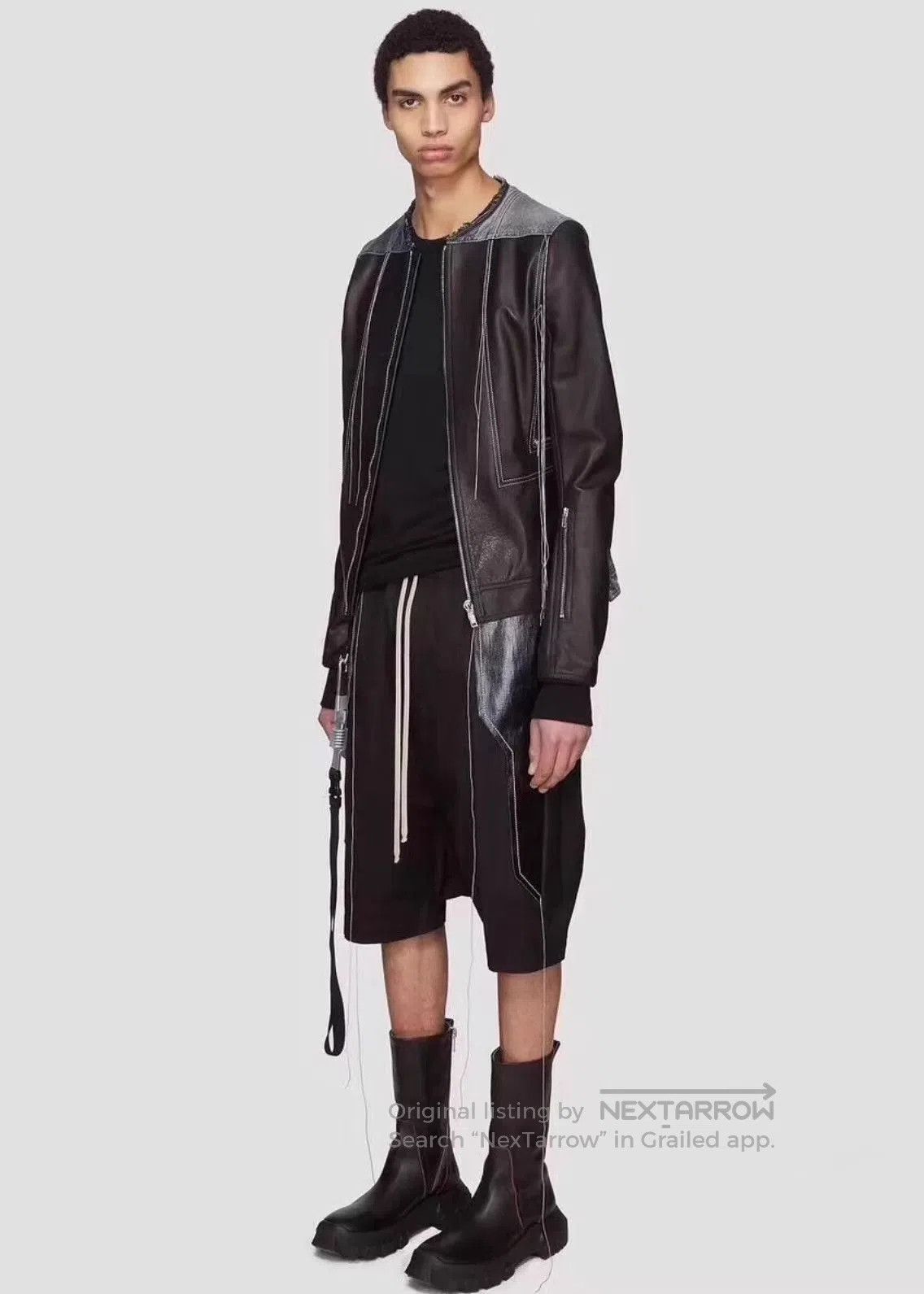Rick Owens Black Shorts with Metallic Side Panels and Drawstring. Size US 26 / EU 42 - 6 Thumbnail