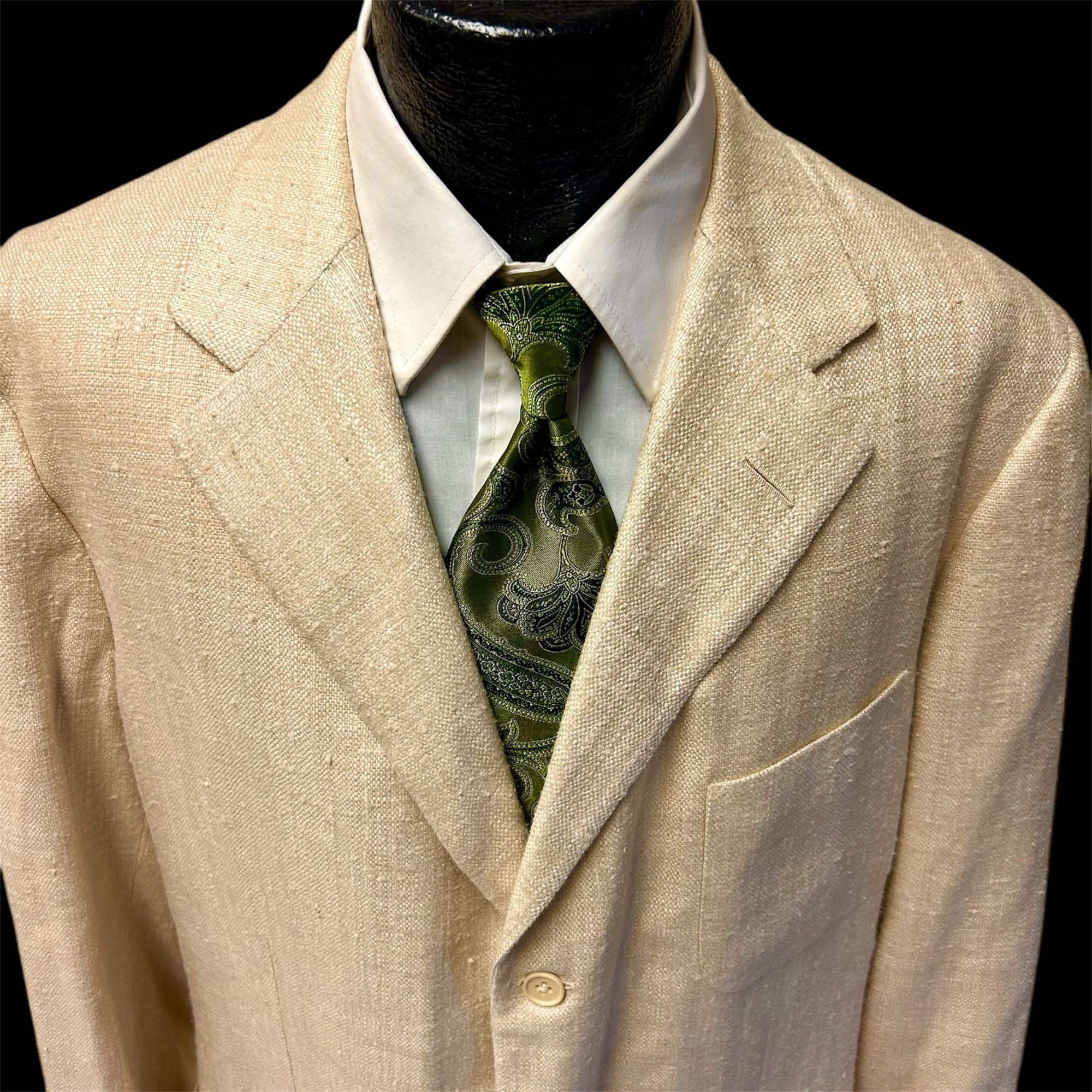 Ralph Lauren Ralph Lauren PURPLE LABEL Cream Sport Coat 3 BTN Jacket Size 44R - 16 Thumbnail