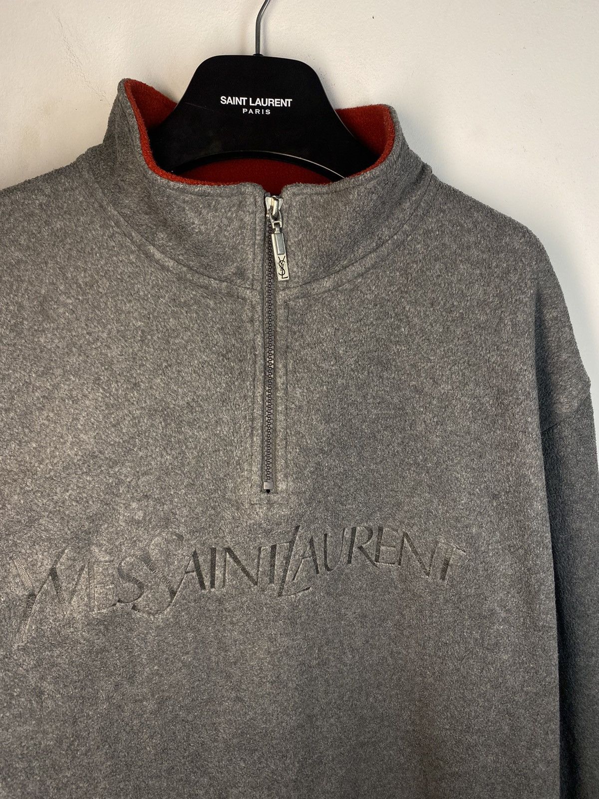 Yves Saint Laurent Fleece YSL Sweatshirt 1/4 Quarter Zip Logo Vintage Sweater Size US XL / EU 56 / 4 - 7 Thumbnail
