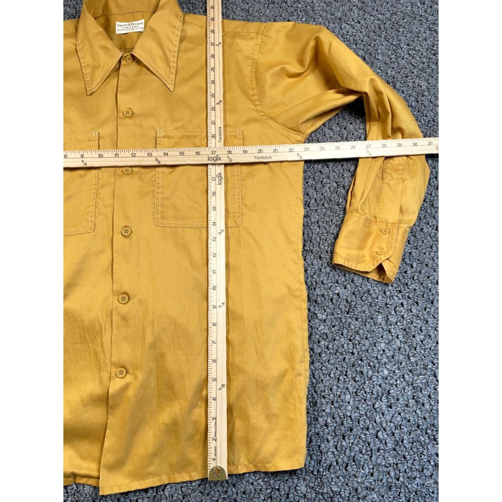 Arrow VTG Arrow Lightweight Shirt Dark Yellow 70s 80s Retro Mod Dad Style Large Men Button-Up Collared Long Sleeve Casual Vintage Yes Size US L / EU 52-54 / 3 - 5 Thumbnail