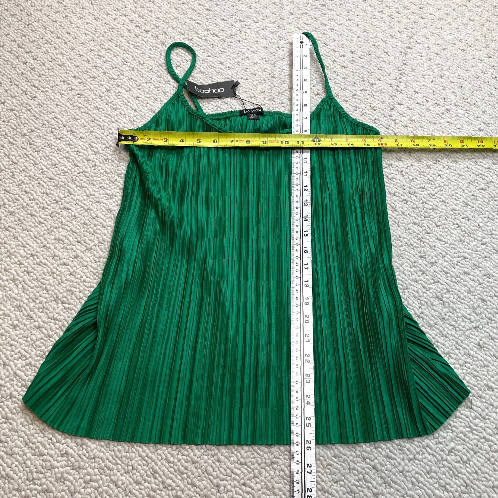 Boohoo Boohoo Tank Top Shirt Womens Plus 20 Green Plisse Cami + Wide Leg Pants 2 Piece Size 3XL / US 20-22 - 7 Thumbnail