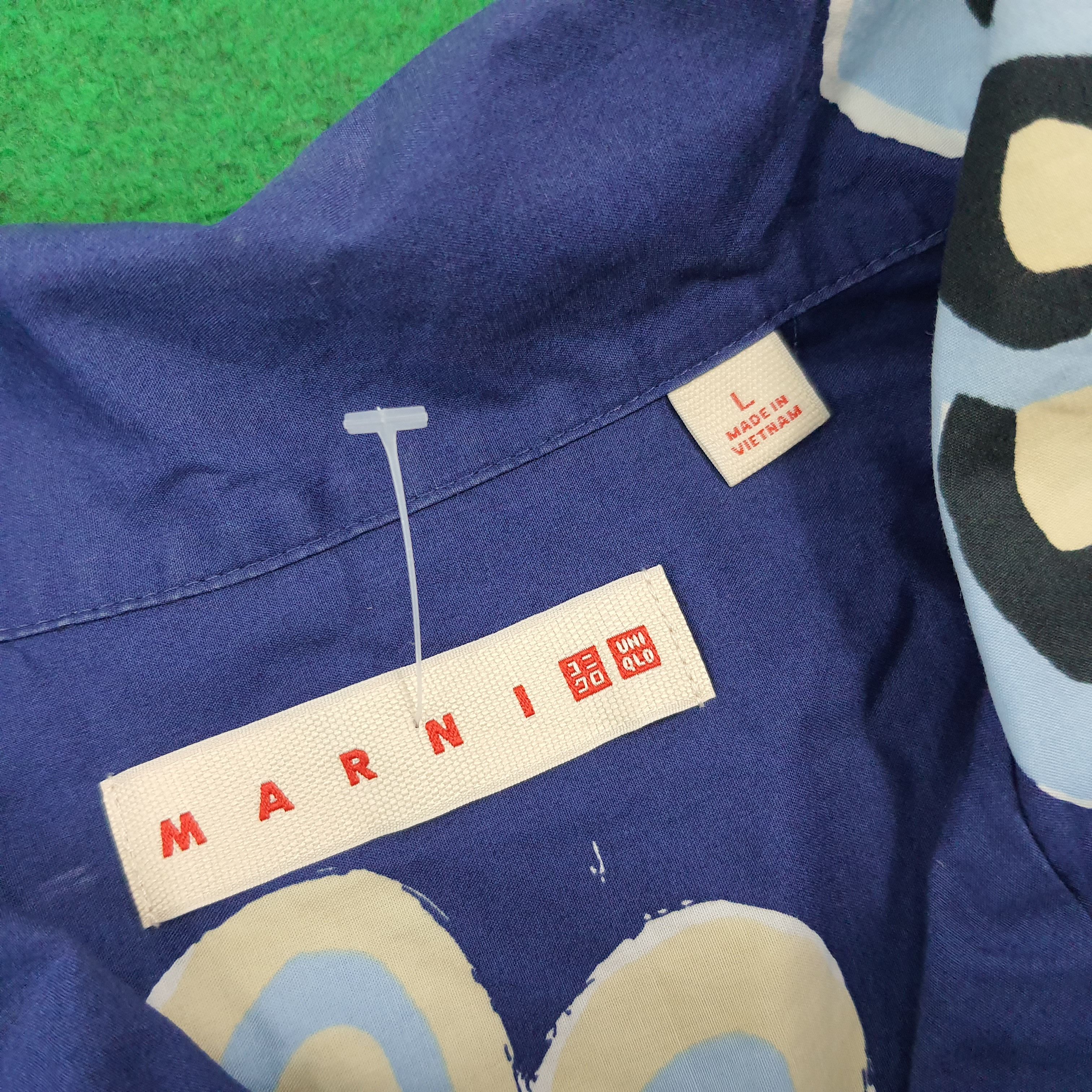 Marni × Uniqlo Vintage MARNI x Uniqlo Blue Floral Button Up Shirt C276N64 Size US L / EU 52-54 / 3 - 4 Thumbnail