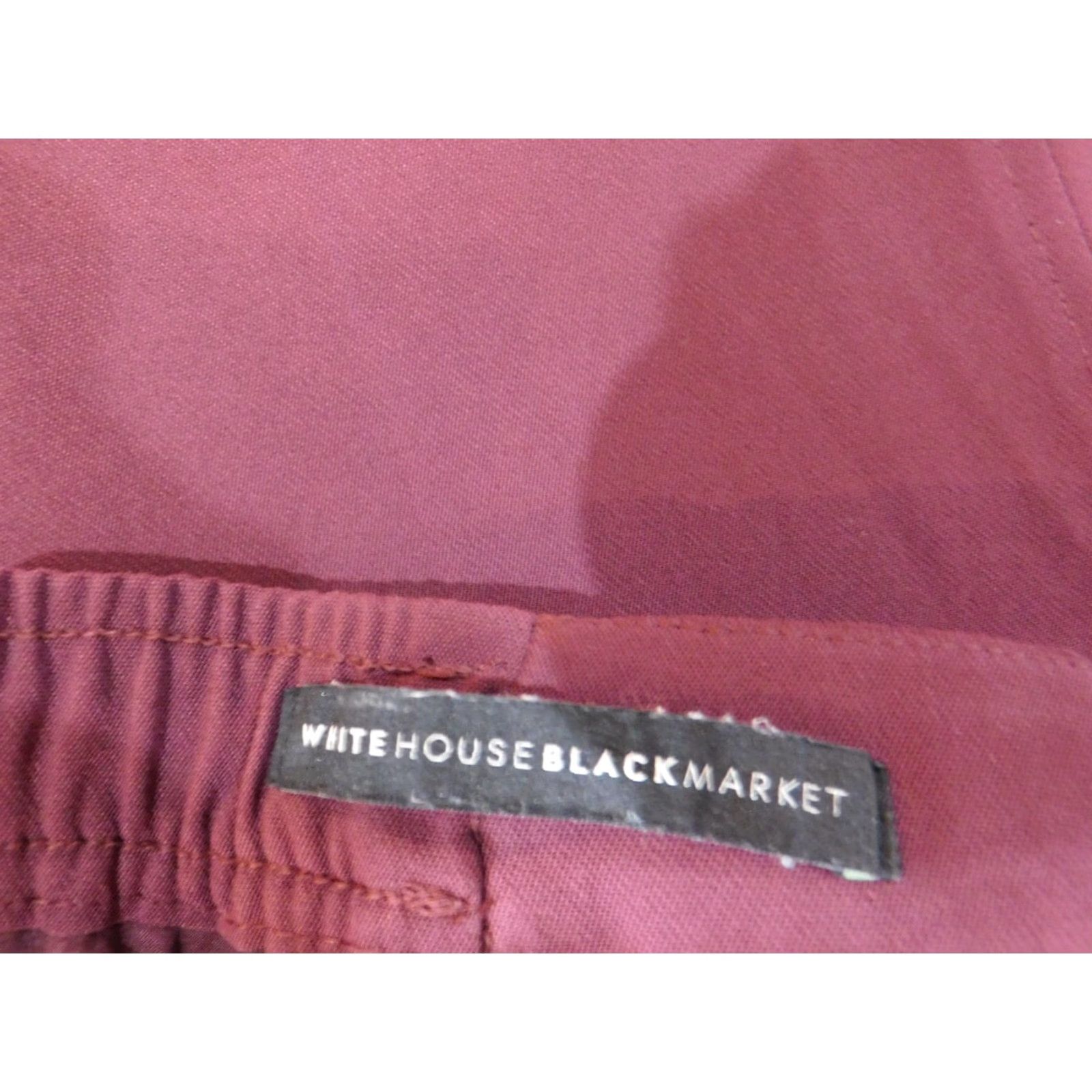 White House Black Market White House Black Market Pants 10 Slim Ankle Straight Stretch Burgundy Red Womens Regular Size 10 26in Inseam Casual VINTAGE? Size 24" / US 00 / IT 34 - 4 Thumbnail