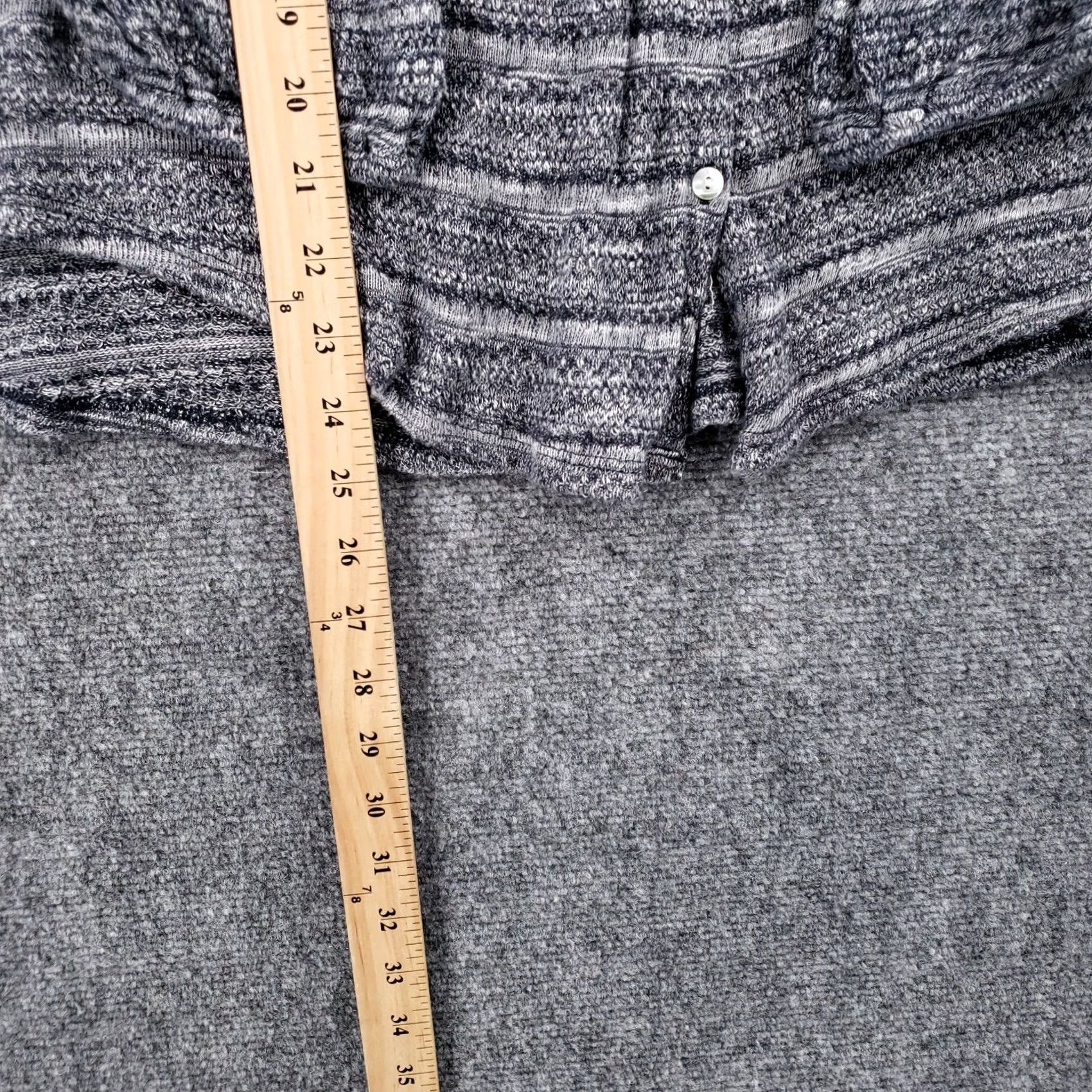 Lucky Brand Lucky Brand Cardigan Womens M Medium Gray Striped V-Neck Knit Long Sleeve Button Sweater Size M / US 6-8 / IT 42-44 - 5 Thumbnail