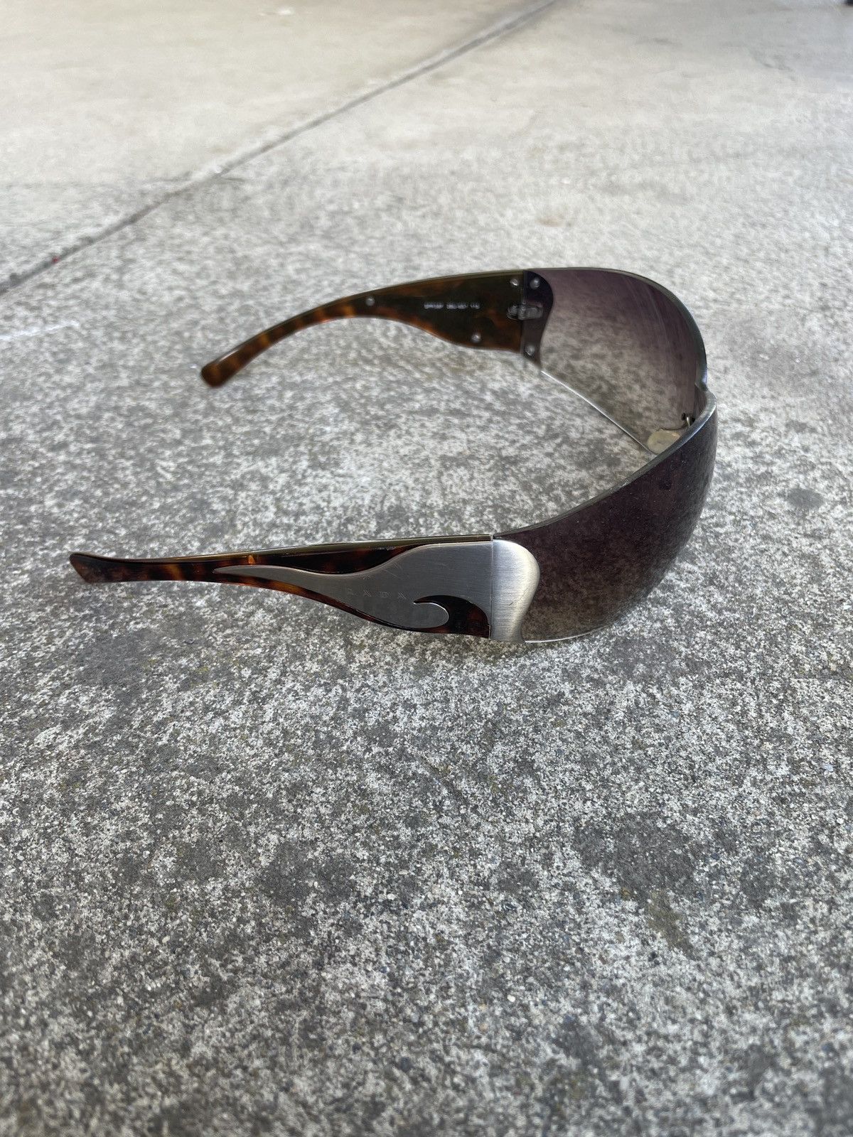 image of Y2K Prada X Silver Flame Glasses in Brown, Men's
