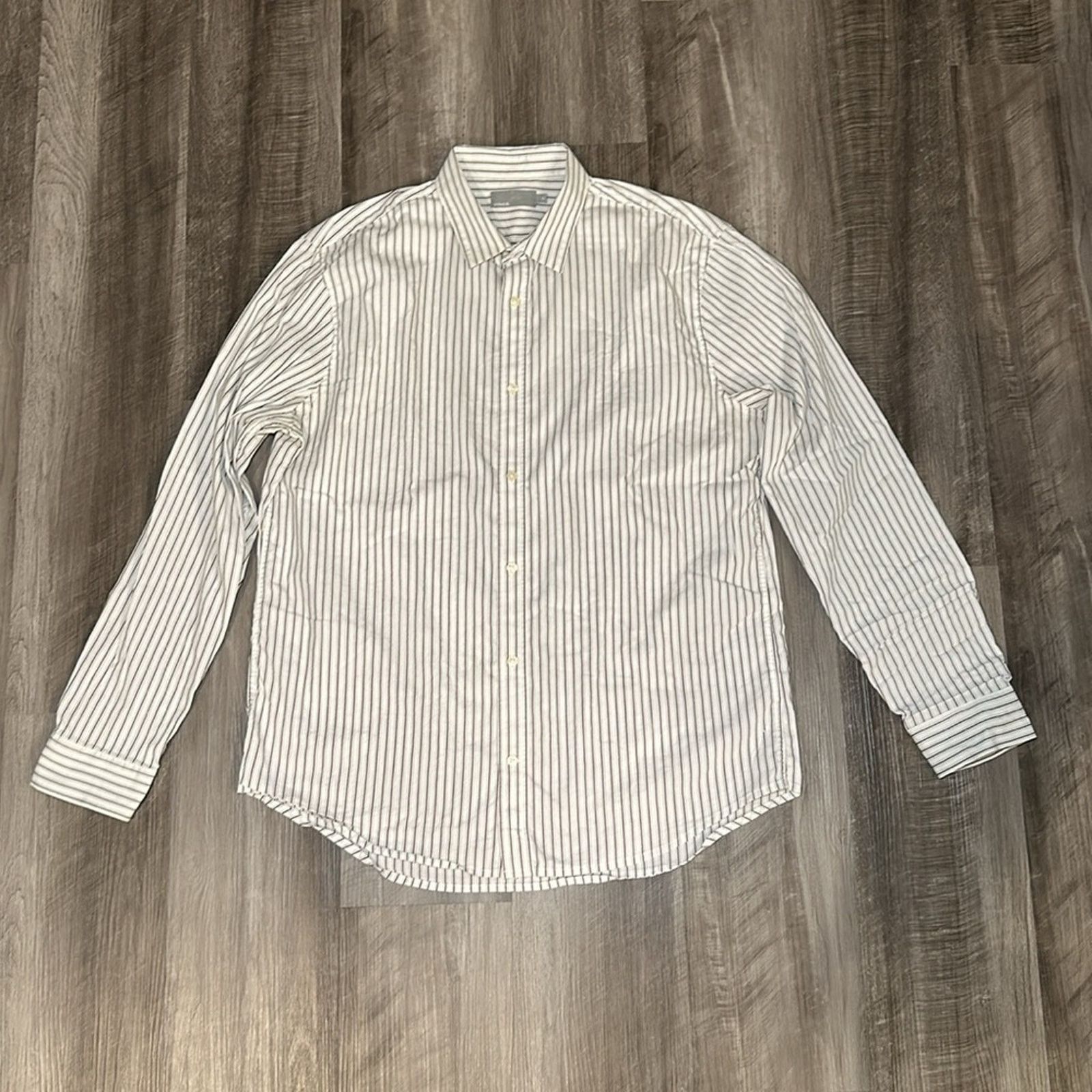 Vince Vince Slim Fit Stretch Striped Long Sleeve Button Down - XL Size US XL / EU 56 / 4 - 2 Thumbnail