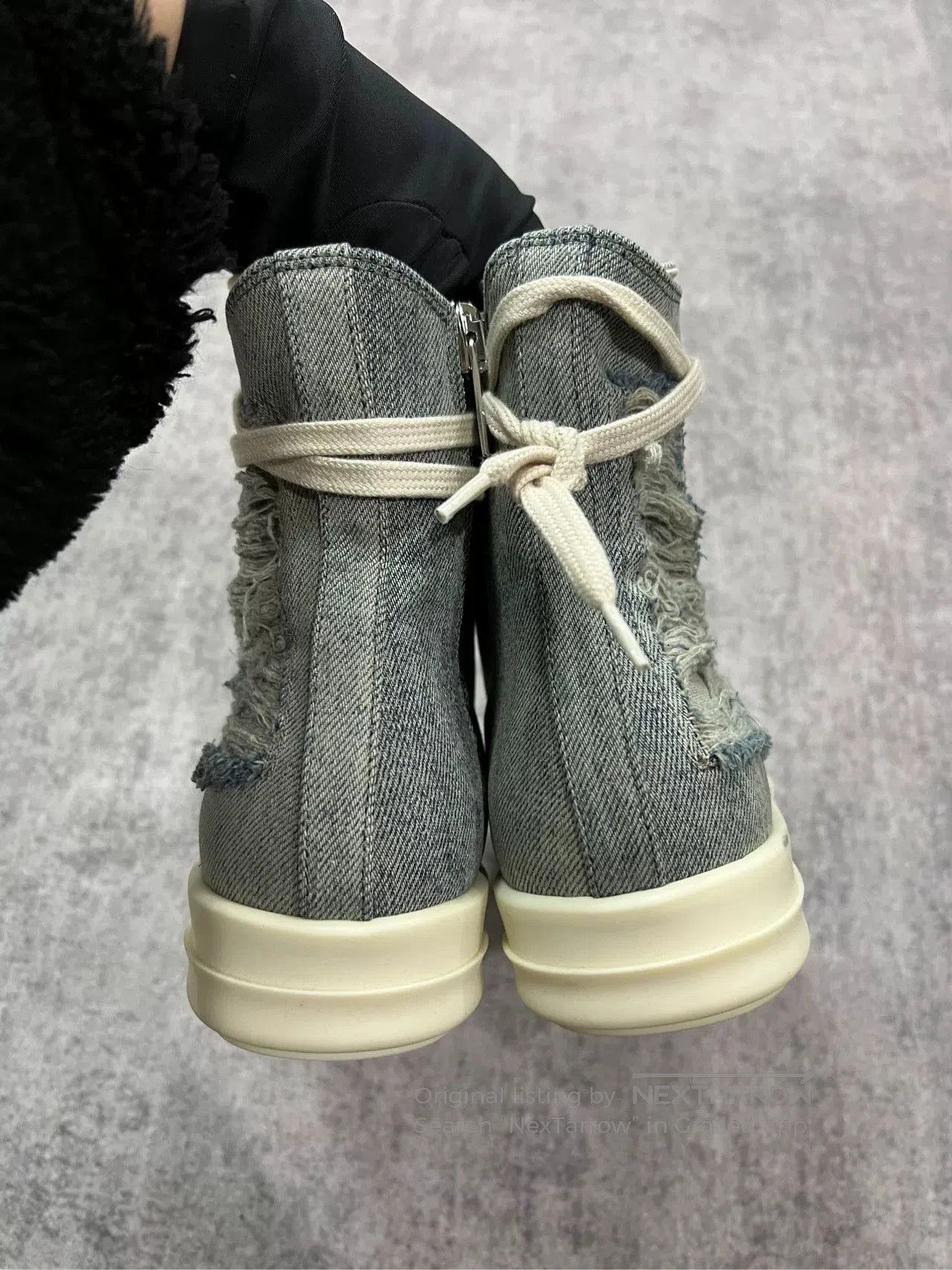 Rick Owens rick owens distressed high-top sneakers. Size US 5 / EU 37 - 4 Thumbnail