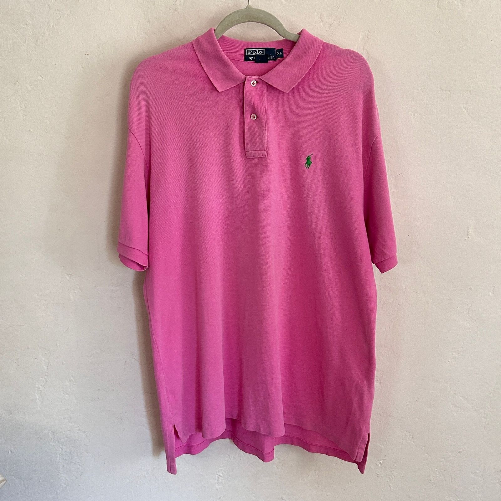 Polo Ralph Lauren Vintage Polo Ralph Lauren Pink Pique Polo Shirt XL 90s Size US XL / EU 56 / 4 - 2 Thumbnail