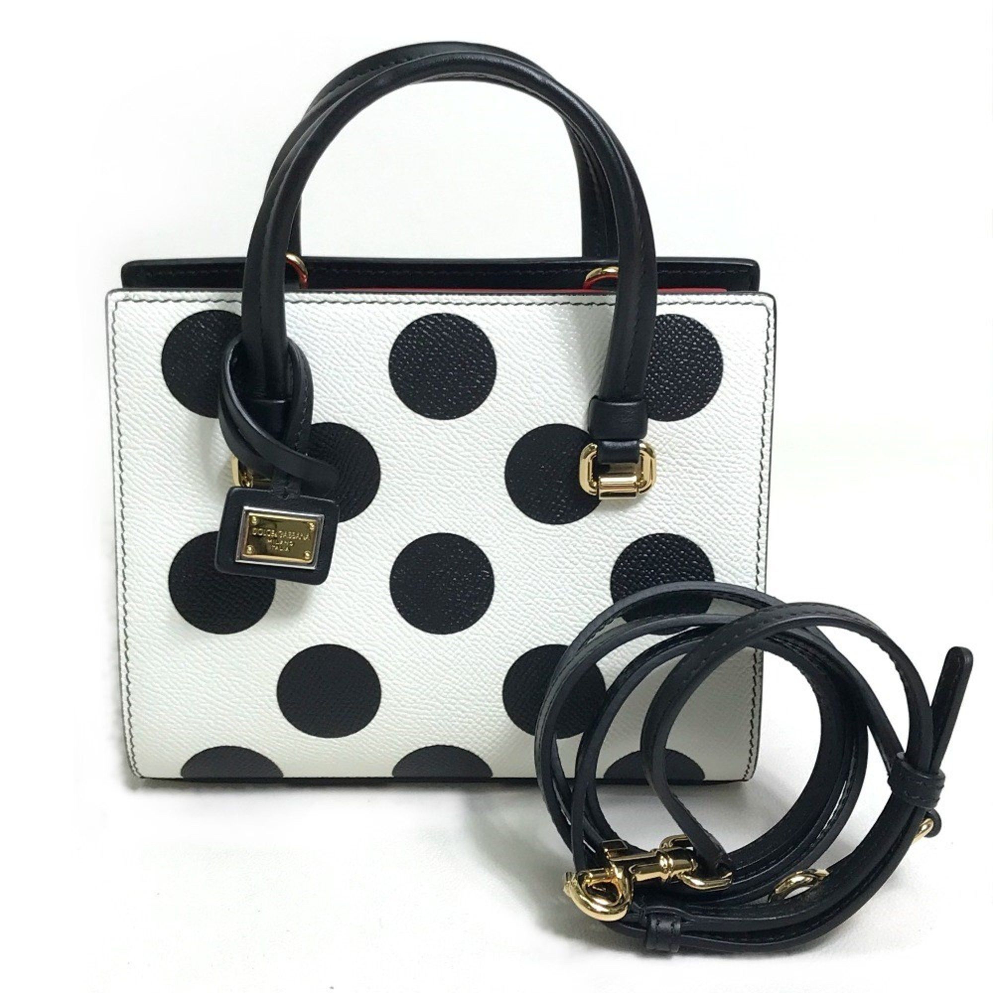 Dolce & Gabbana DOLCE&GABBANA Dot pattern Bag Mini Shoulder Bag Hand Bag White x Black x Red Size ONE SIZE - 1 Thumbnail