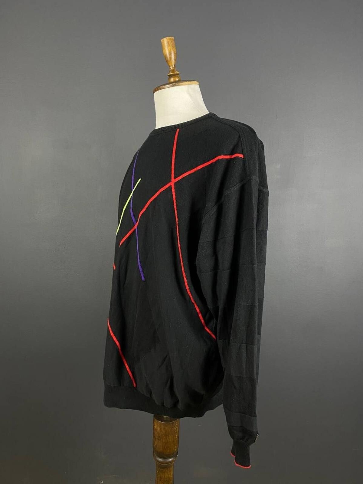 Carlo Colucci Carlo Colucci Black Geometric Stripe Sweater Size 3XL 4XL 64 Size US M / EU 48-50 / 2 - 7 Thumbnail