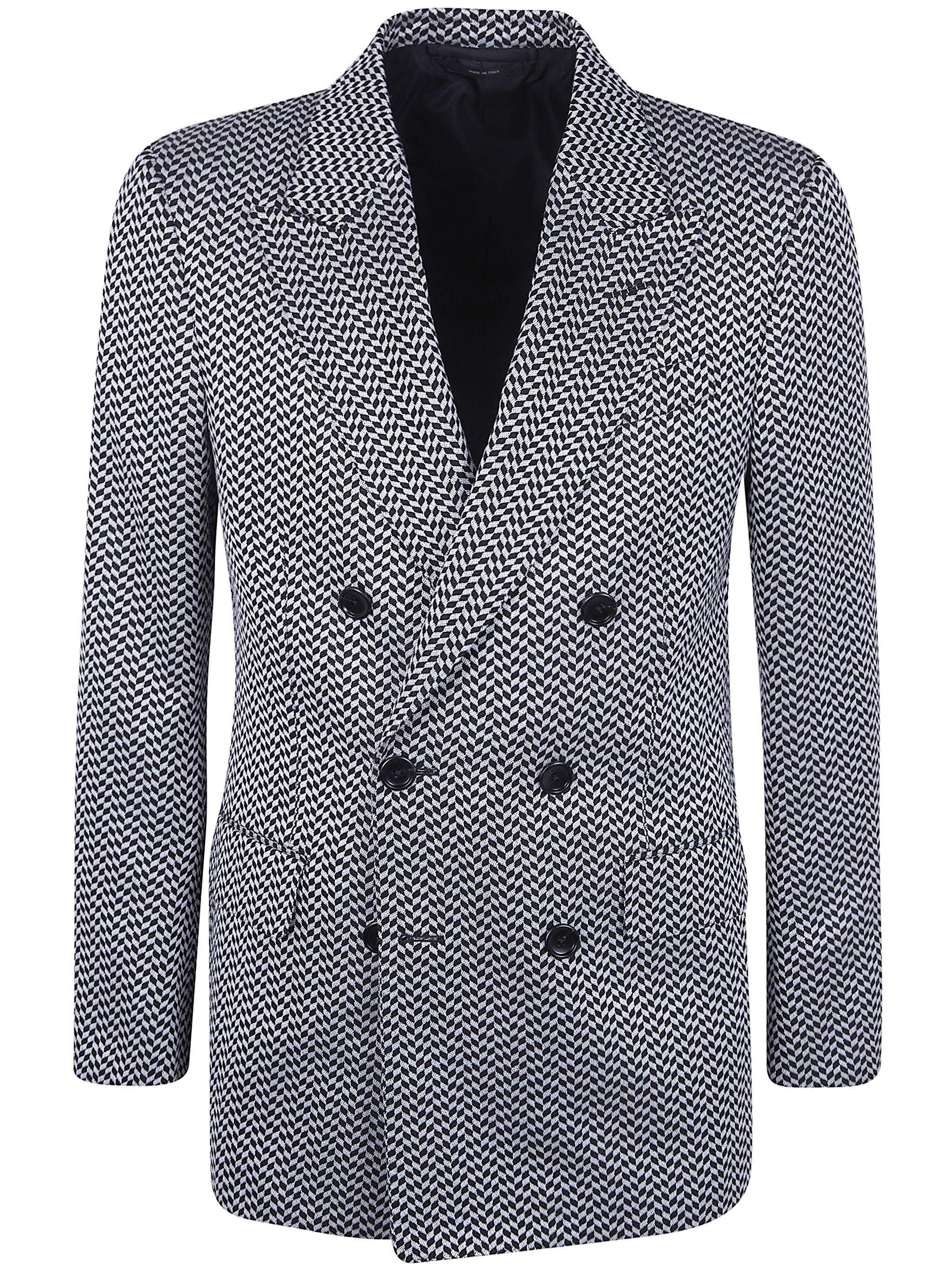Tom Ford JACQUARD GEOMETRIC DESIGN DOUBLE BREASTED JACKET Size US L / EU 52-54 / 3 - 1 Thumbnail
