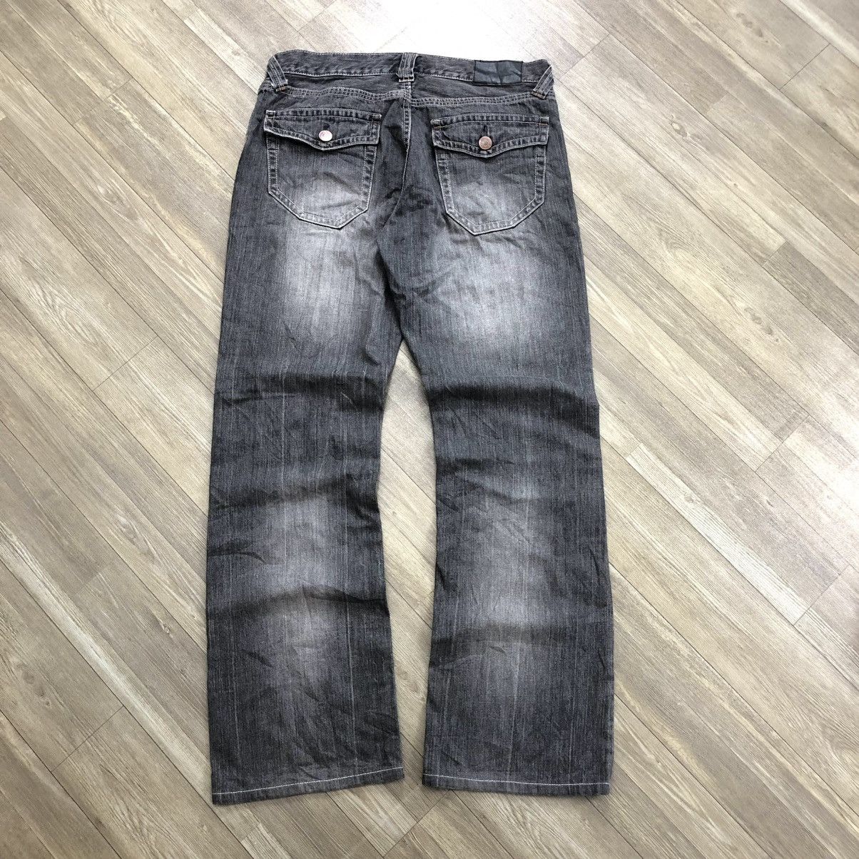 If Six Was Nine 1990s Vintage Uniqlo Black Washed LGB Bootcut Flared Jeans Size US 33 - 14 Thumbnail