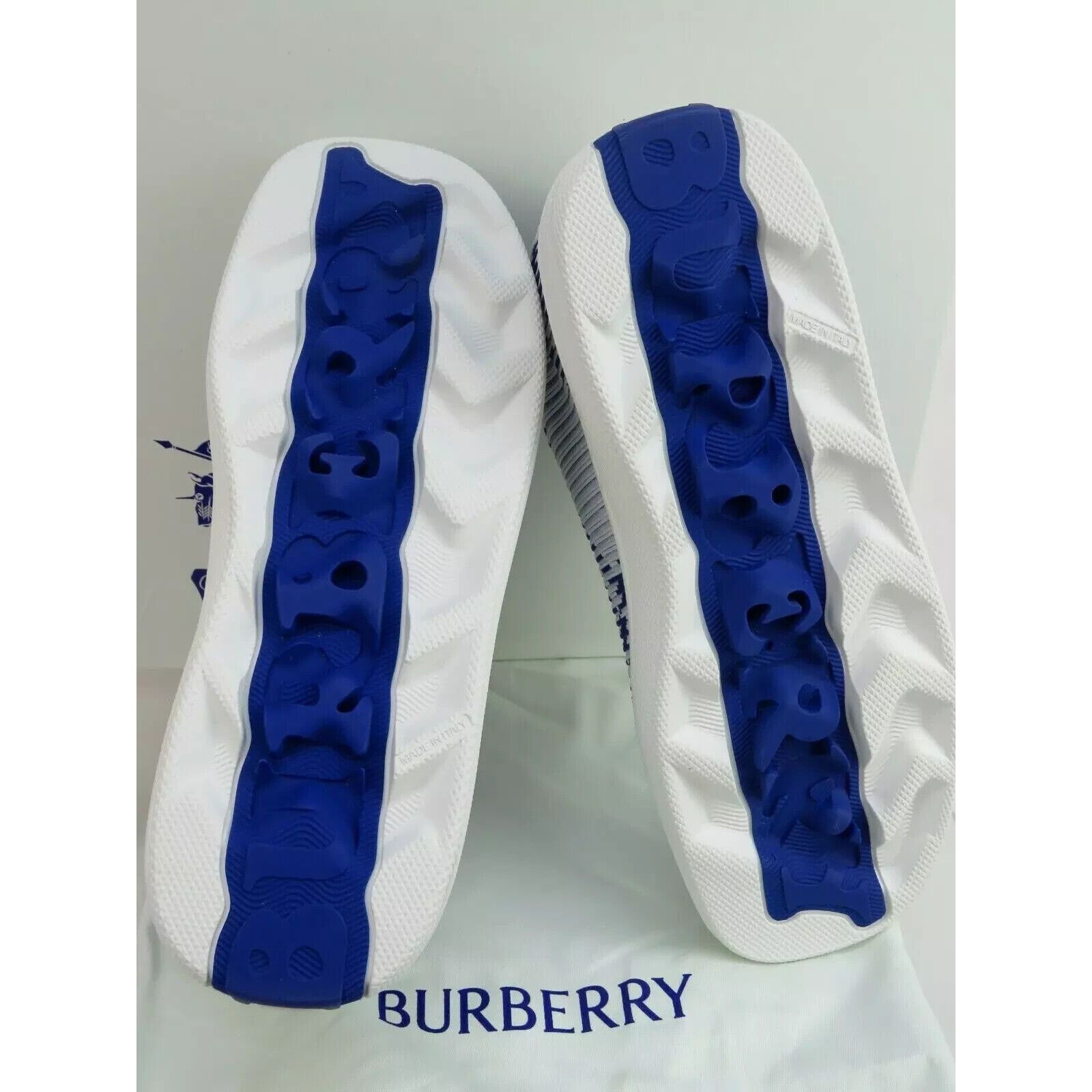 Burberry BURBERRY BOX BLUE CHECK CANVAS LOGO SNEAKERS 10 US 43 IT Size US 10 / EU 43 - 4 Thumbnail