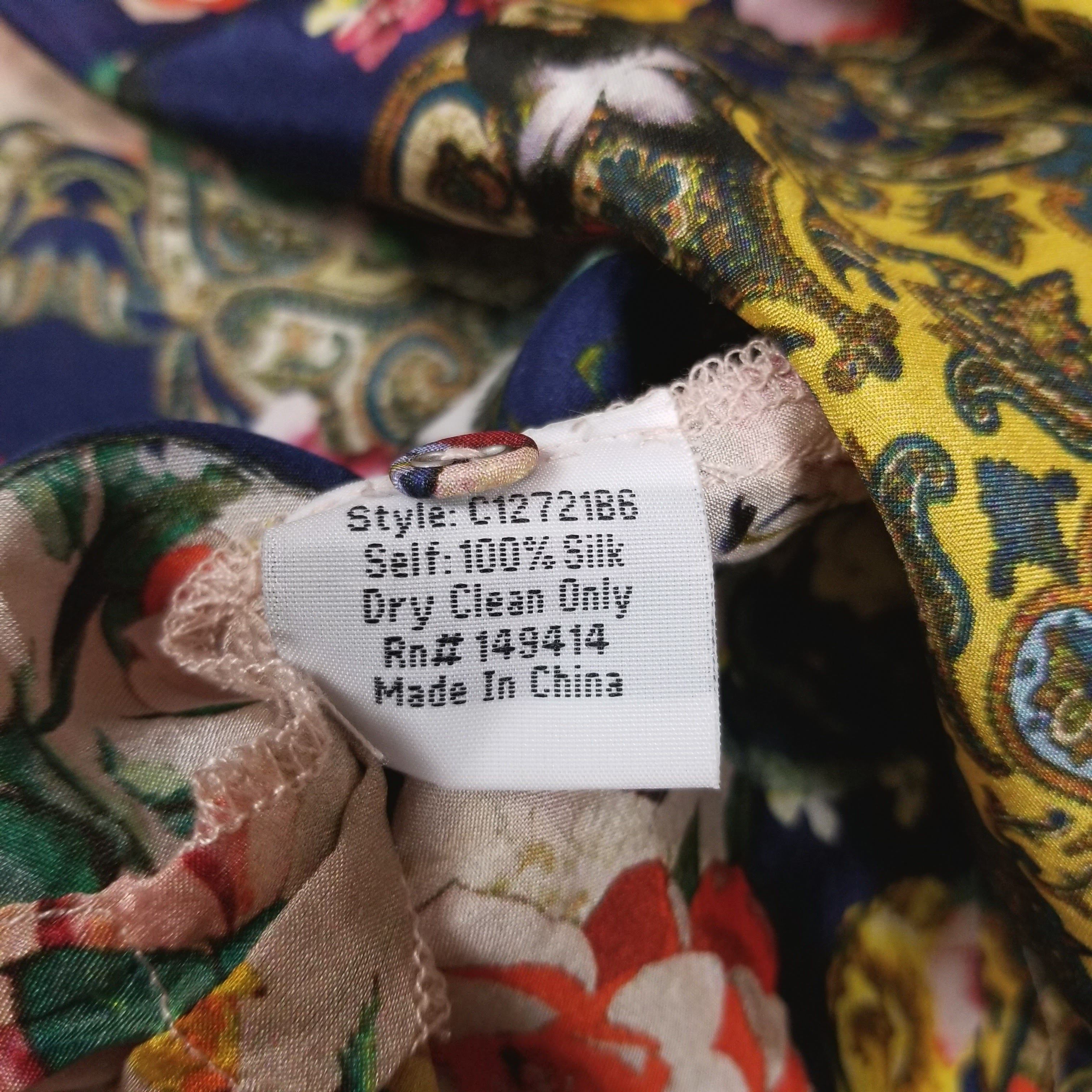 Johnny Was Rosey Tate 100% Silk Blouse Size XS / US 0-2 / IT 36-38 - 9 Thumbnail