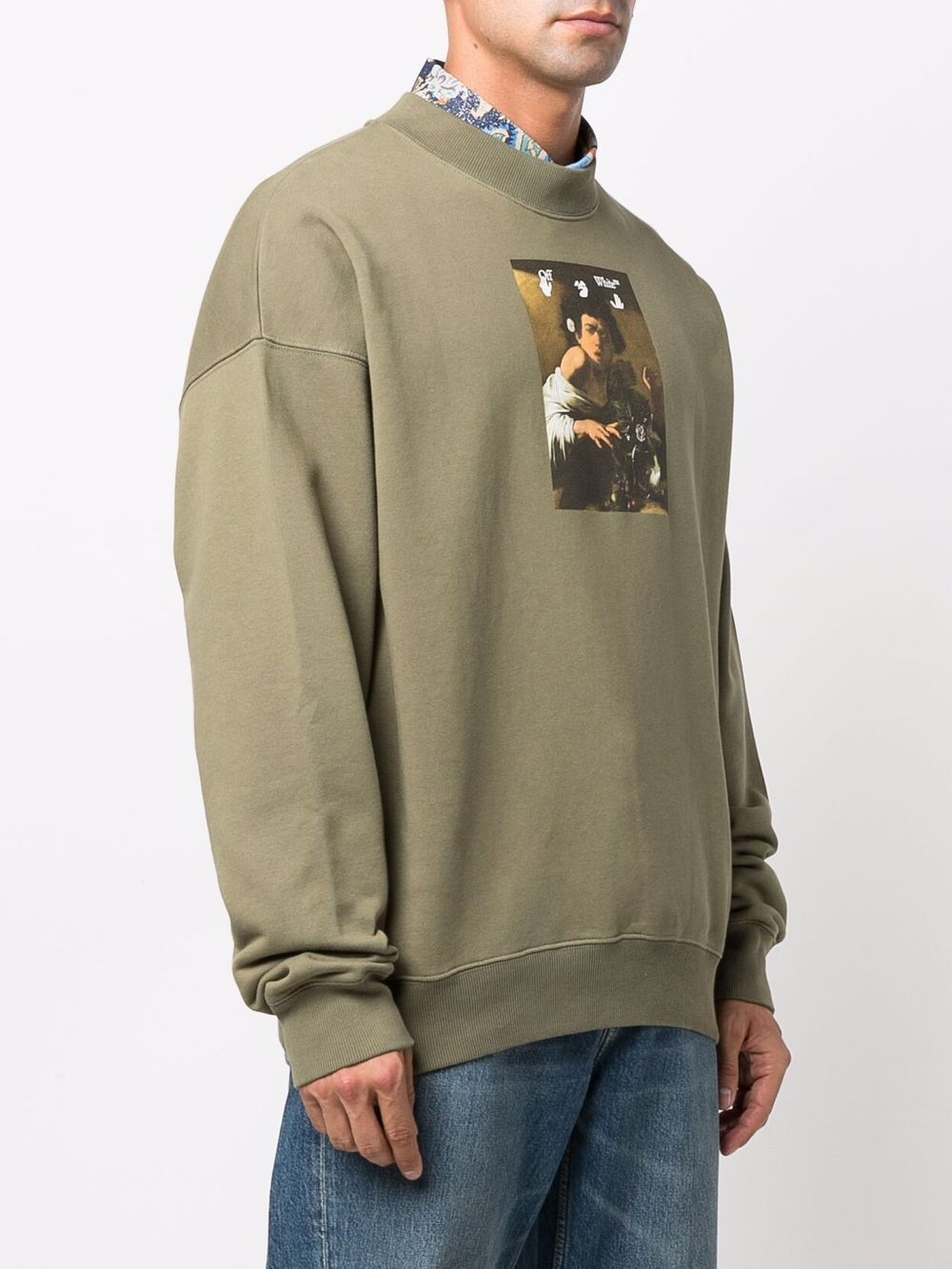 Off-White Green Caravaggio Boy Oversized Skate Sweatshirt Size US XS / EU 42 / 0 - 2 Thumbnail