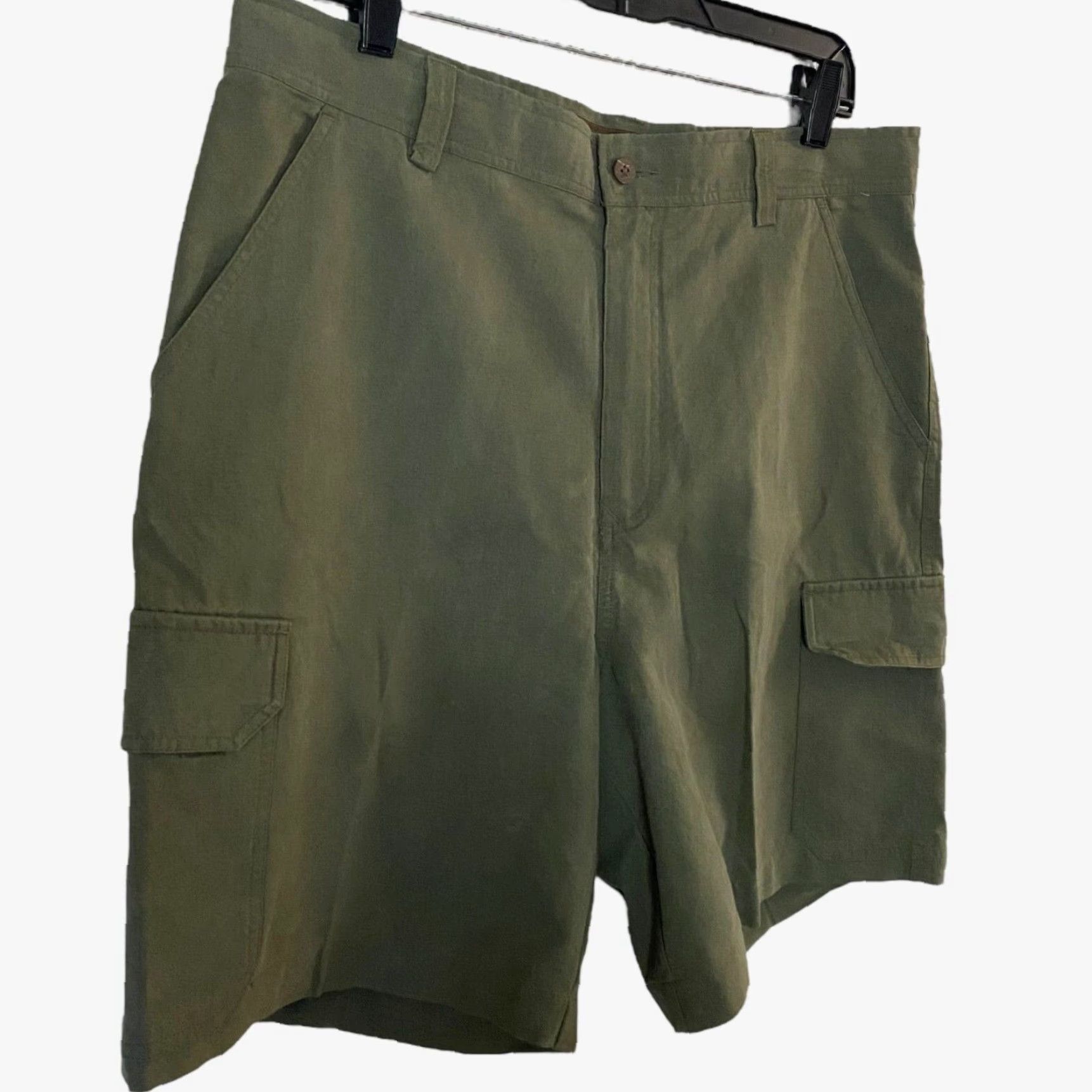 Tommy Bahama Tommy Bahama Silk Cargo Shorts Olive Green Mens Size W35 Relaxed-Fit Casual Size US 35 - 3 Thumbnail