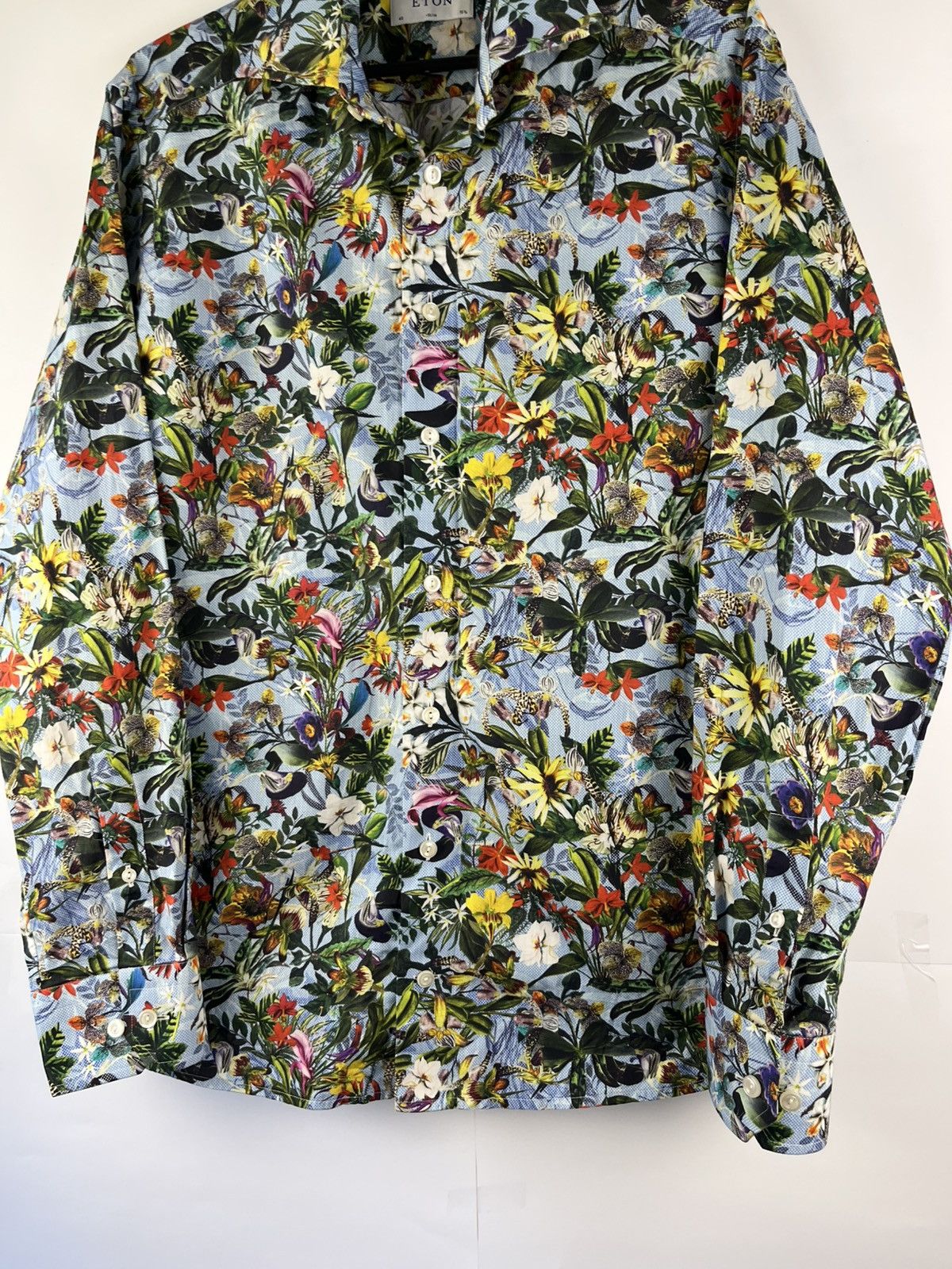 Eton Eton Luxury Cotton Floral Long Sleeve Shirt Button Up Size US M / EU 48-50 / 2 - 4 Thumbnail