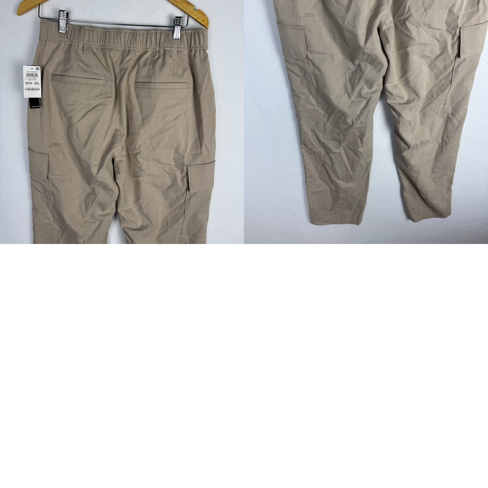 Alfani Alfani Mens Pleated Cargo Pants Beige Heather 30W 30L New Size US 30 / EU 46 - 9 Thumbnail