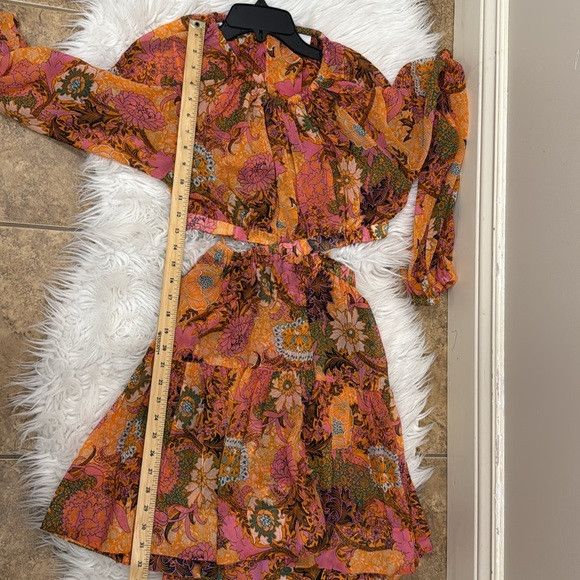 A.L.C. A.L.C. Izzy Fit-&-Flare Silk Mini floral print cut out Dress Size L / US 10 / IT 46 - 14 Thumbnail