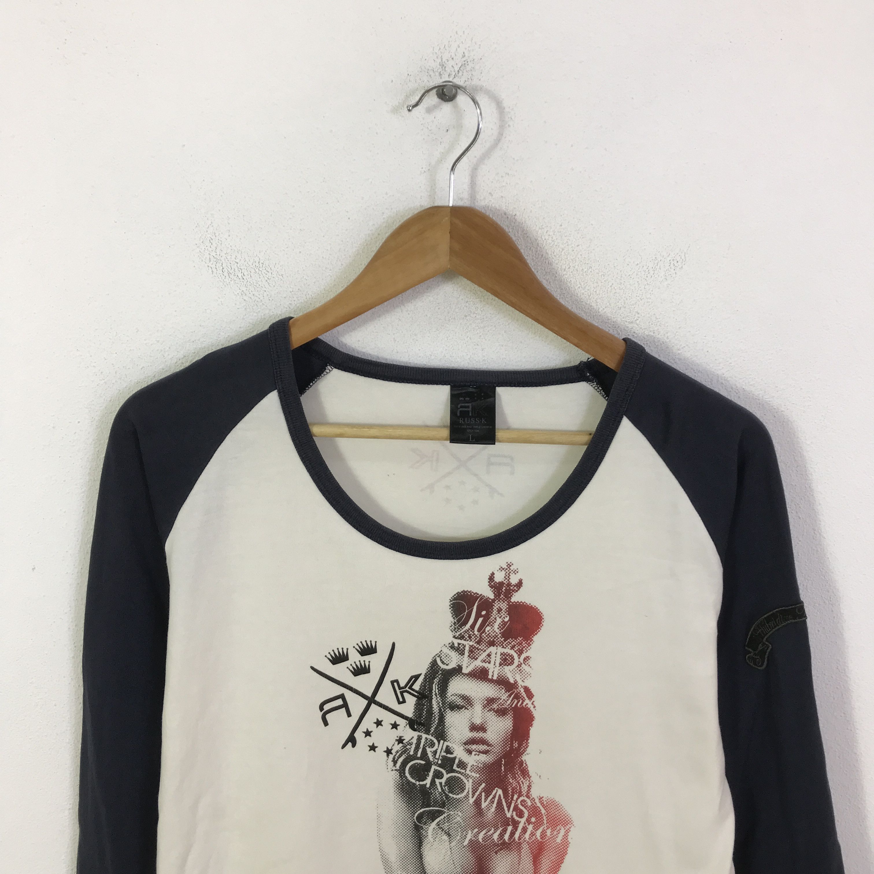 Japanese Brand a.k long woman sexy design sleeve t-shirt K117B6 Size US L / EU 52-54 / 3 - 2 Thumbnail