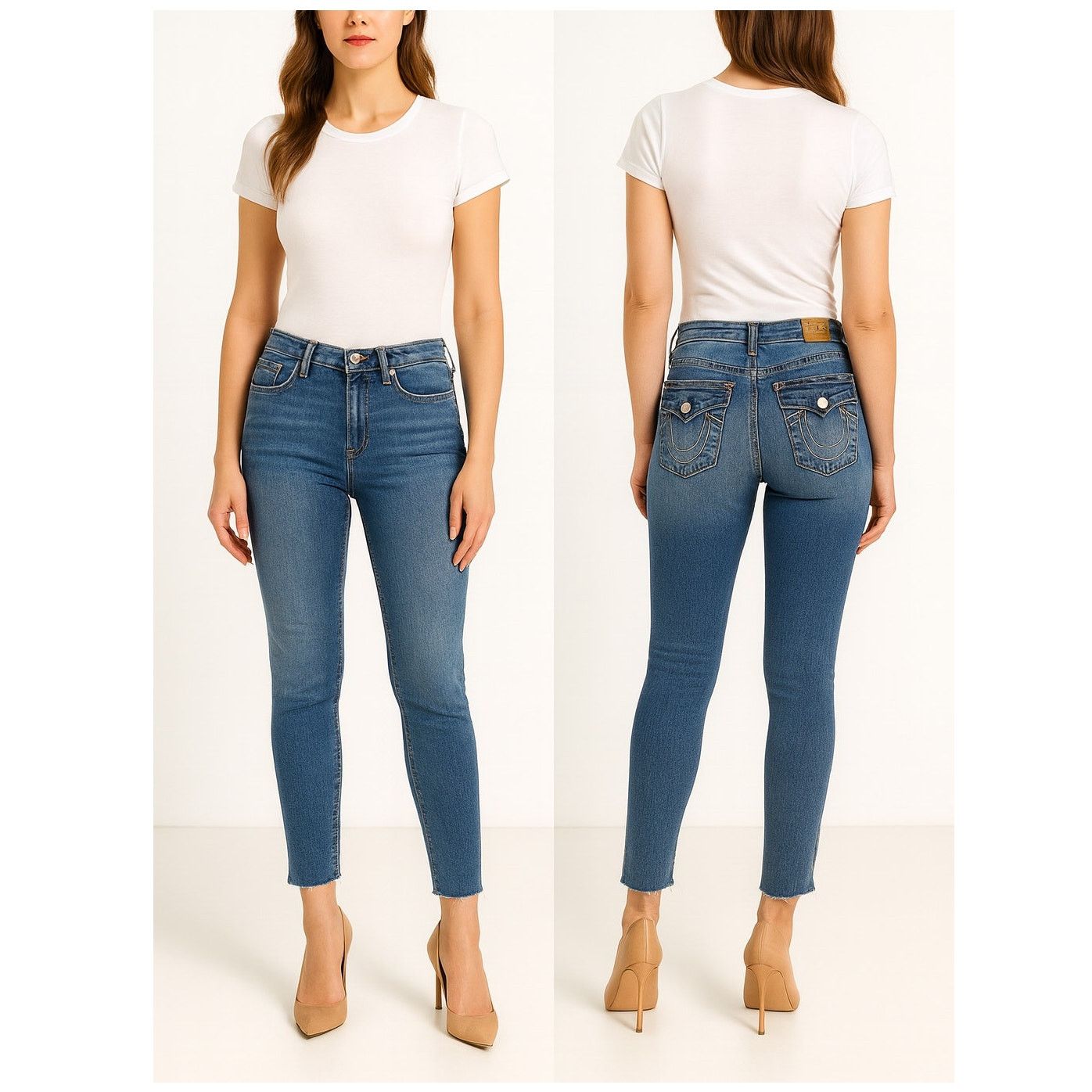 True Religion Halle Skinny Jeans Med Cloudless Wash Size 31