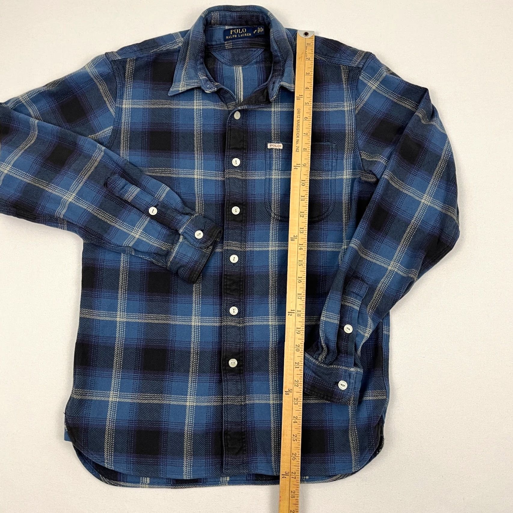 Polo Ralph Lauren Polo Ralph Lauren Shirt Mens S Blue Shadow Plaid Midweight Workwear Flannel L/S Size US S / EU 44-46 / 1 - 5 Thumbnail