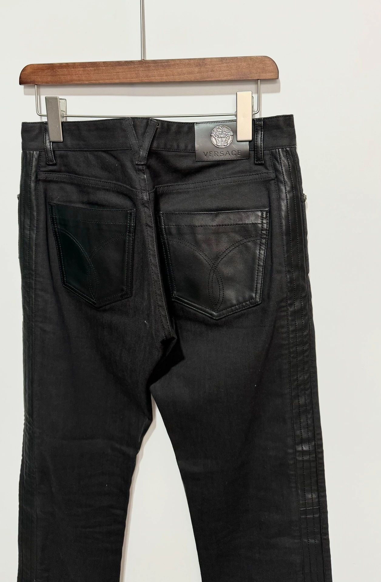 Versace Versace Patchwork Leather Jeans 30 Size US 30 / EU 46 - 3 Thumbnail