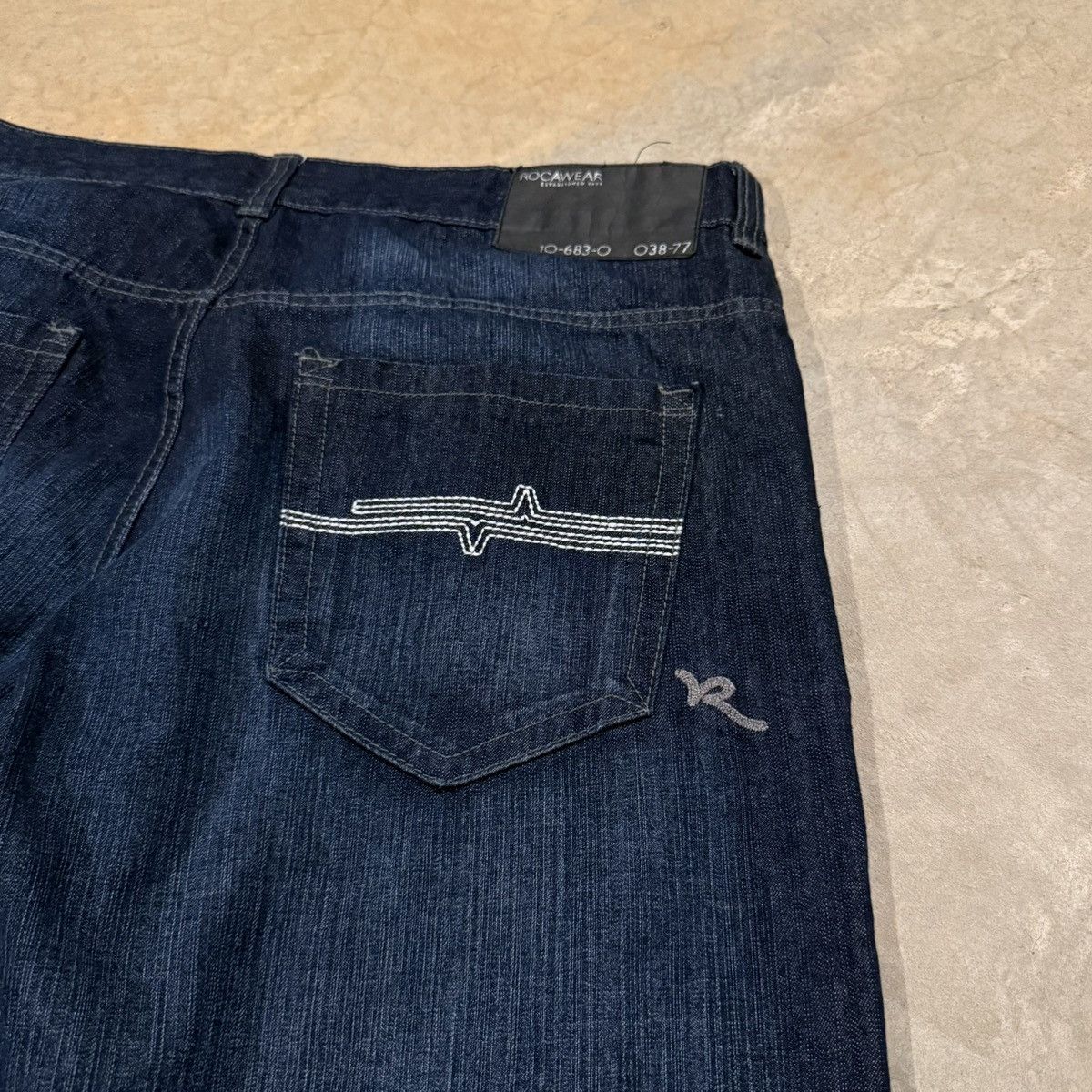 Rocawear Vintage 2000s Rocawear Faded Indigo Baggy Jorts Grunge Y2K Size US 42 / EU 58 - 3 Thumbnail